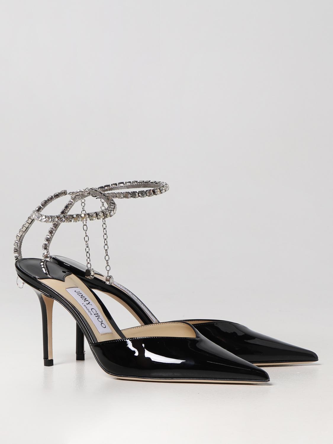 JIMMY CHOO SCARPE CON TACCO: Pump Saeda Jimmy Choo in vernice, Nero - Img 2