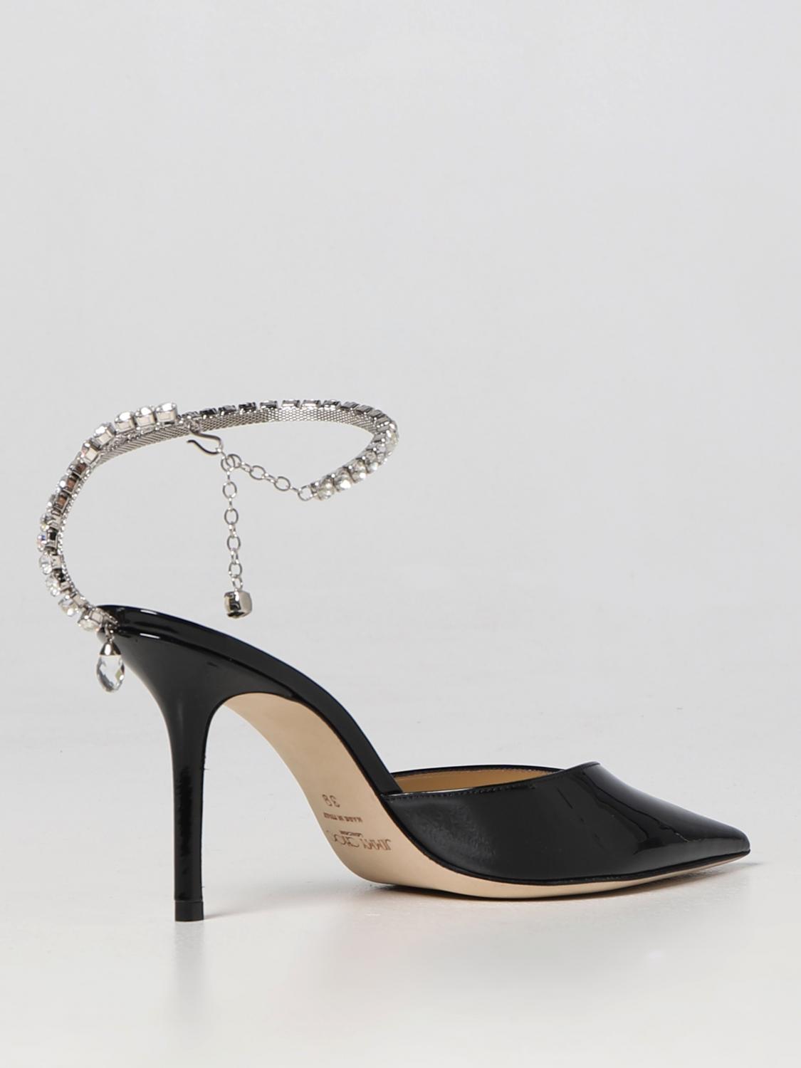 JIMMY CHOO SCARPE CON TACCO: Pump Saeda Jimmy Choo in vernice, Nero - Img 3