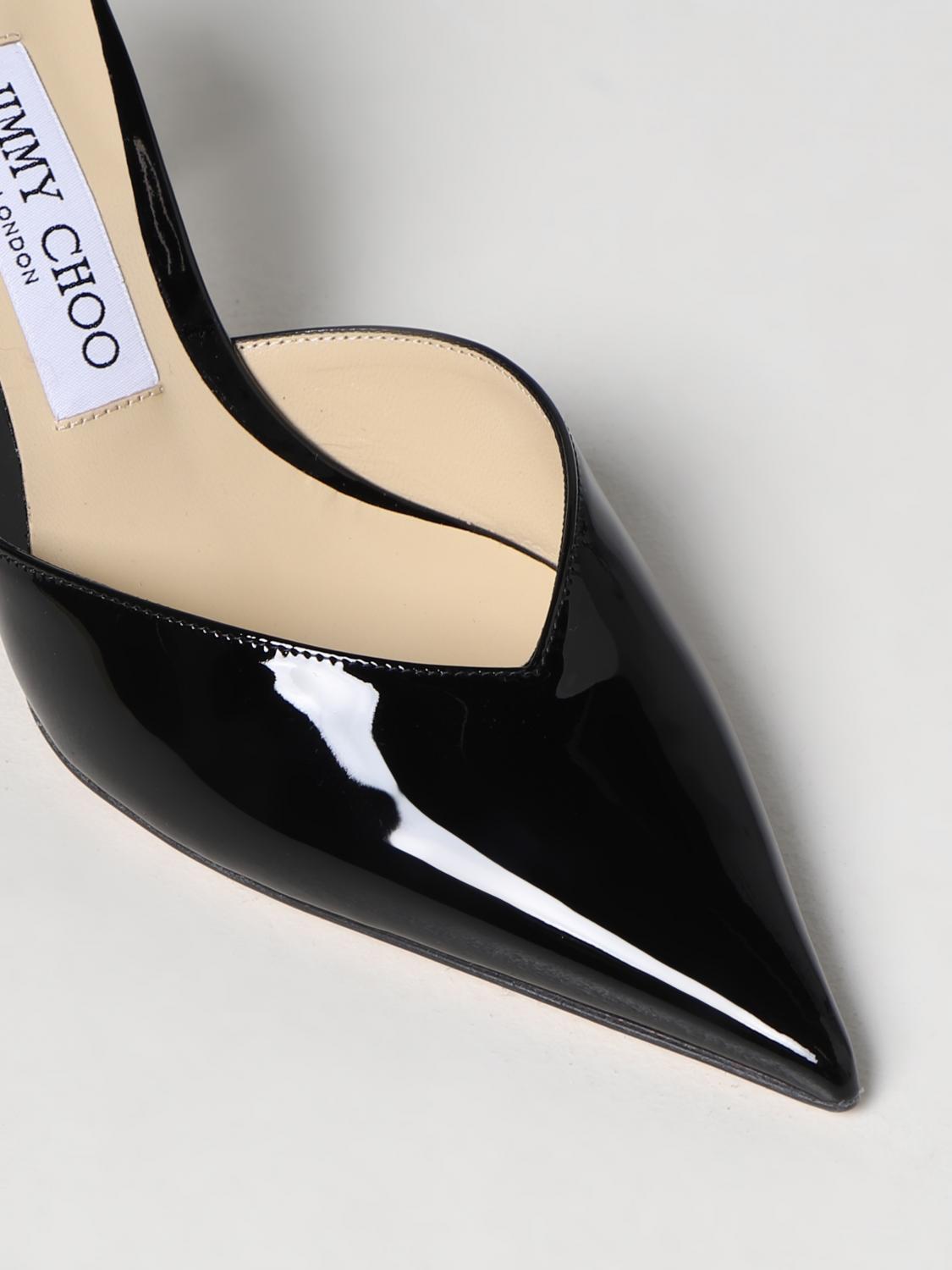 JIMMY CHOO SCARPE CON TACCO: Pump Saeda Jimmy Choo in vernice, Nero - Img 4