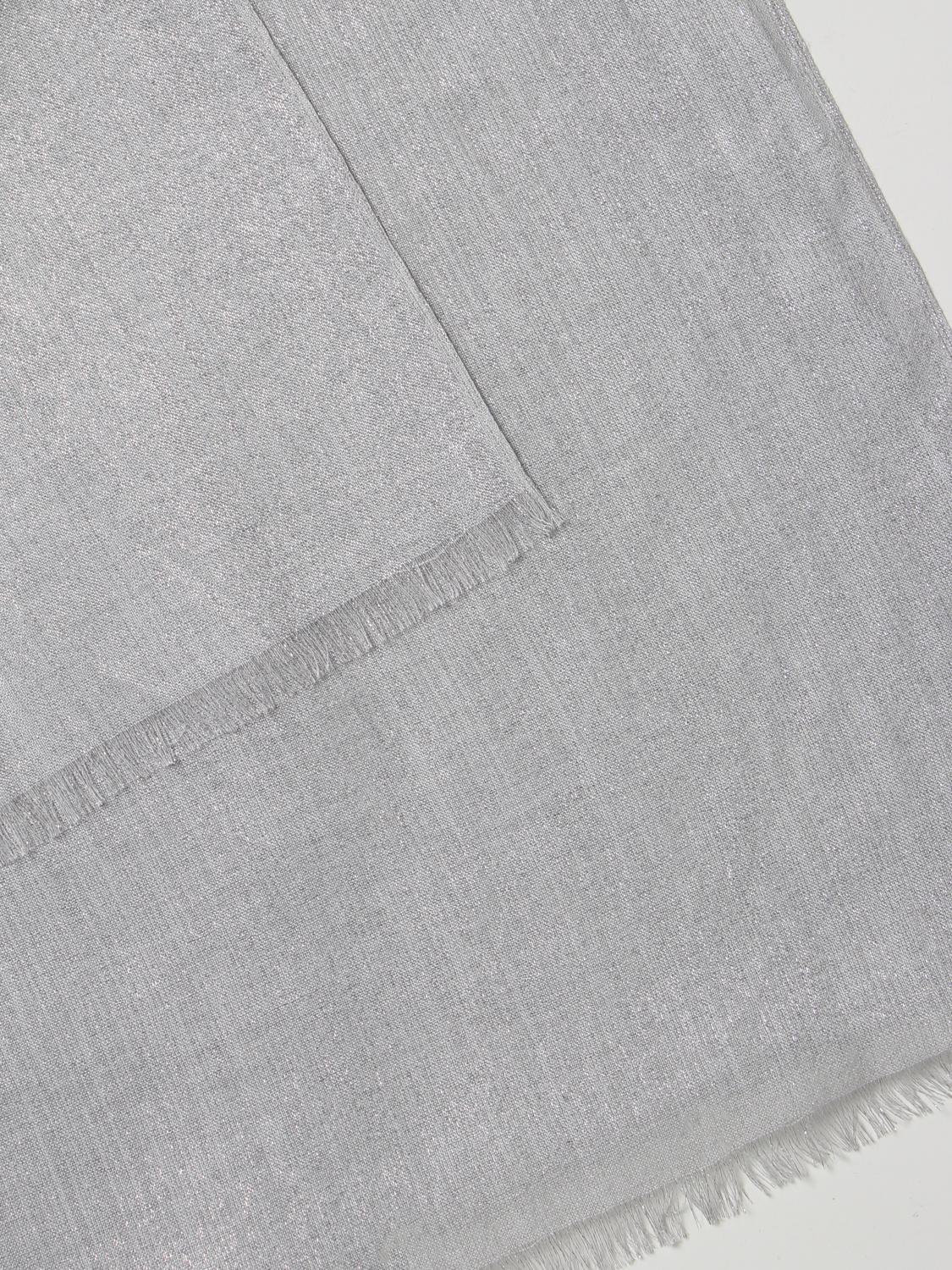 BRUNELLO CUCINELLI SCIARPA: Sciarpa Sparkling Brunello Cucinelli in seta e cashmere, Grigio - Img 3