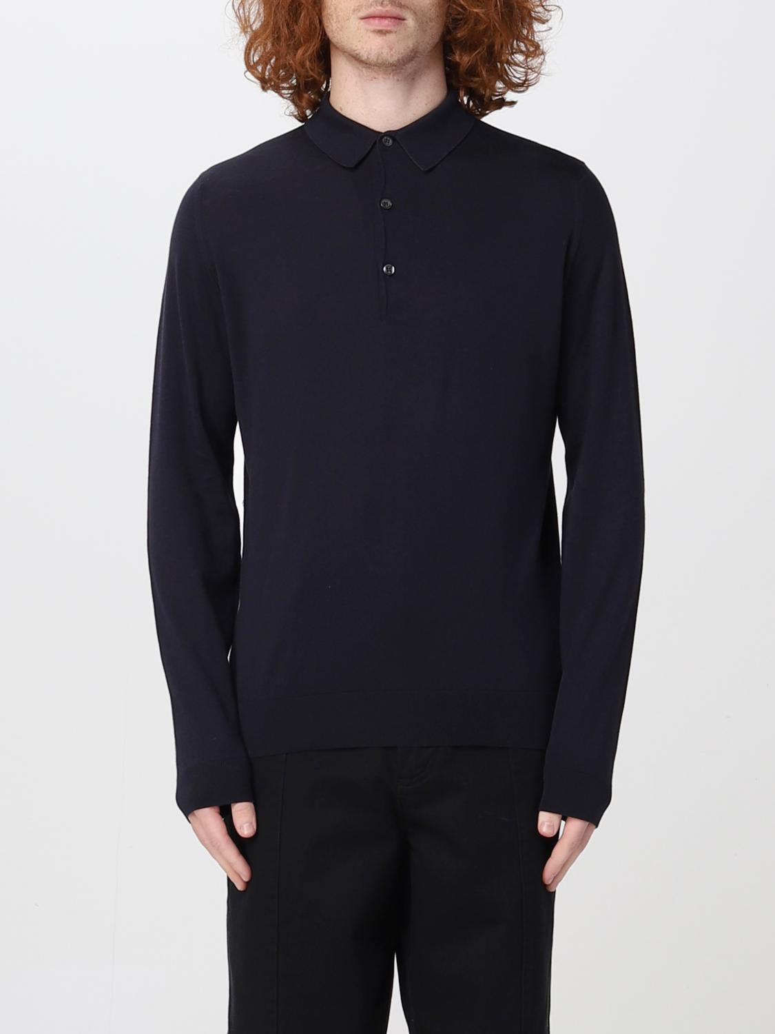 JOHN SMEDLEY: T-shirt men - Blue | John Smedley polo shirt
