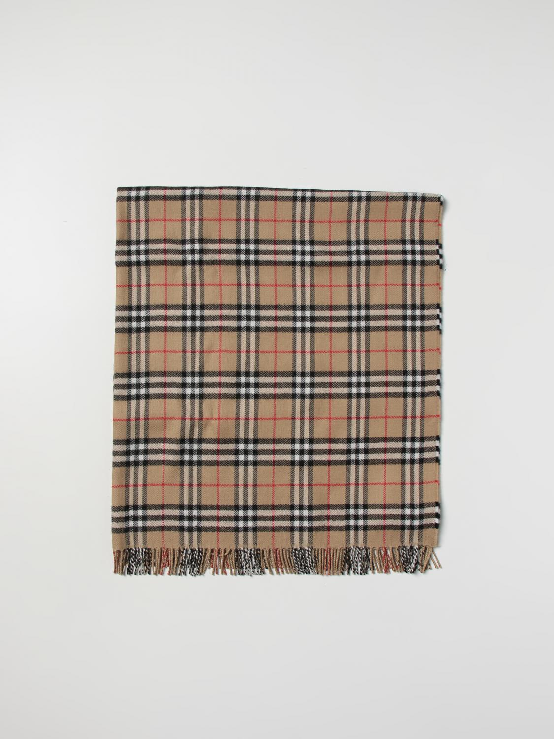 BURBERRY COPERTINA: Coperta Vintage Check Burberry in lana merino, Beige - Img 1