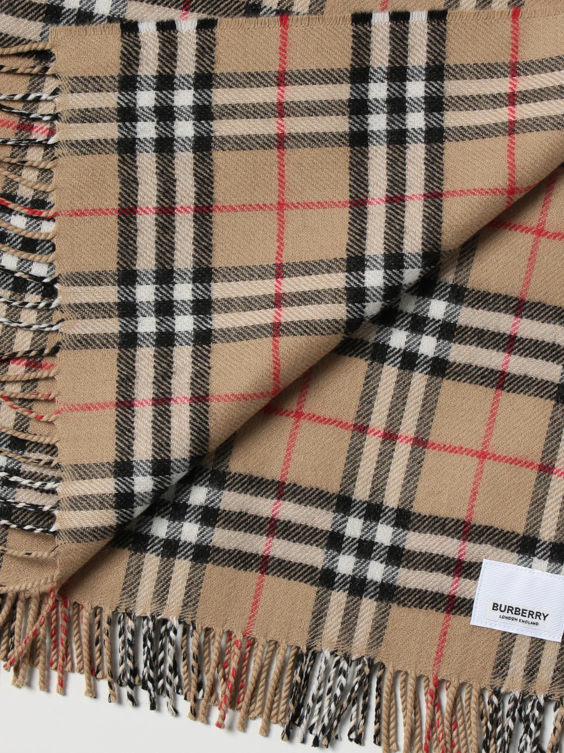 BURBERRY COPERTINA: Coperta Vintage Check Burberry in lana merino, Beige - Img 3