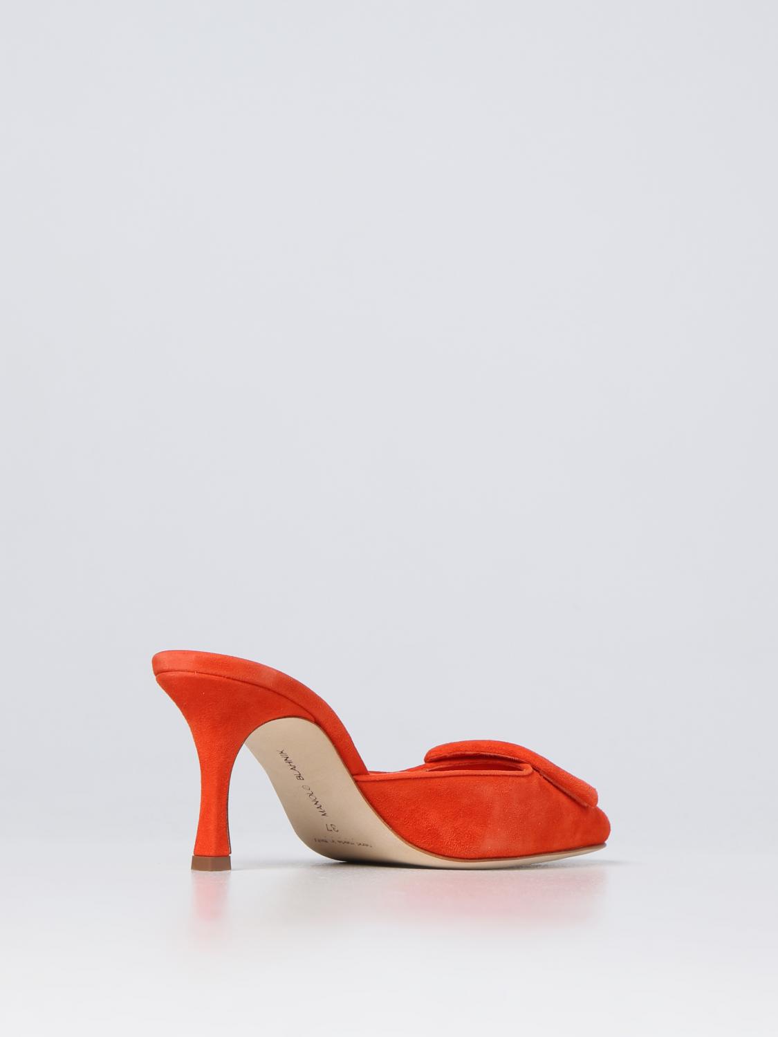 Manolo Blahnik Maysale mules in suede - Orange | 9XX0247 | GIGLIO.COM