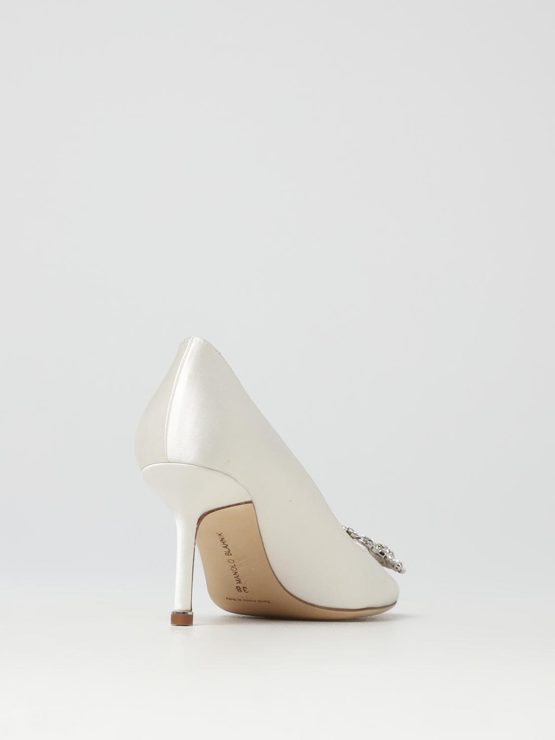 Manolo Blahnik Hangisi décolleté in satin - White | 9XX0316