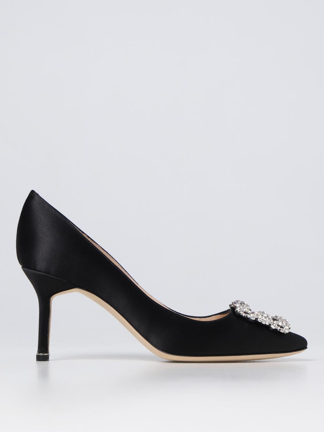 MANOLO BLAHNIK PUMPS: Hangisi Manolo Blahnik décolleté in satin, Black - Img 1