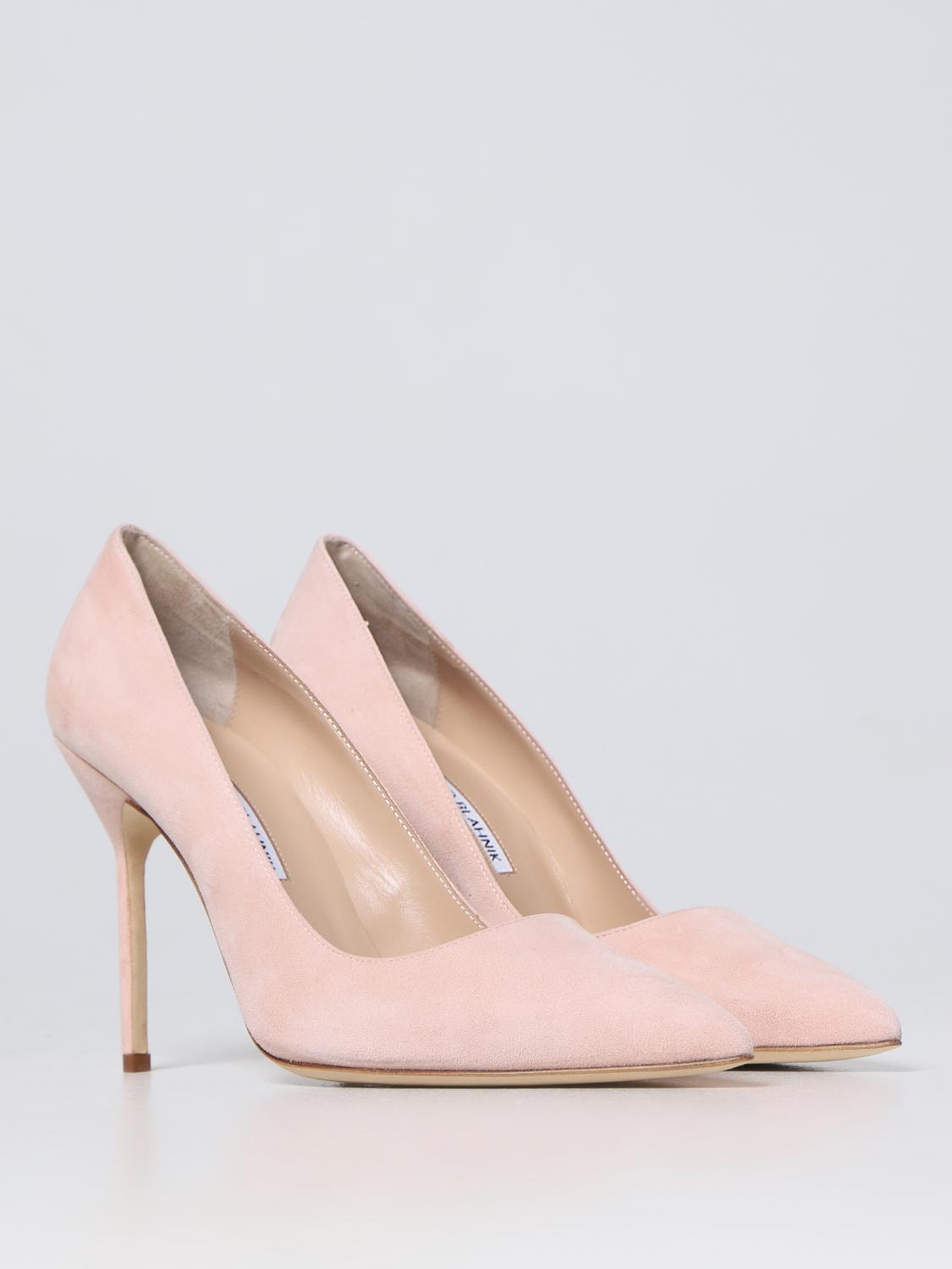 Manolo Blahnik décolleté in suede - Blush Pink | 9XX0417 | GIGLIO.COM