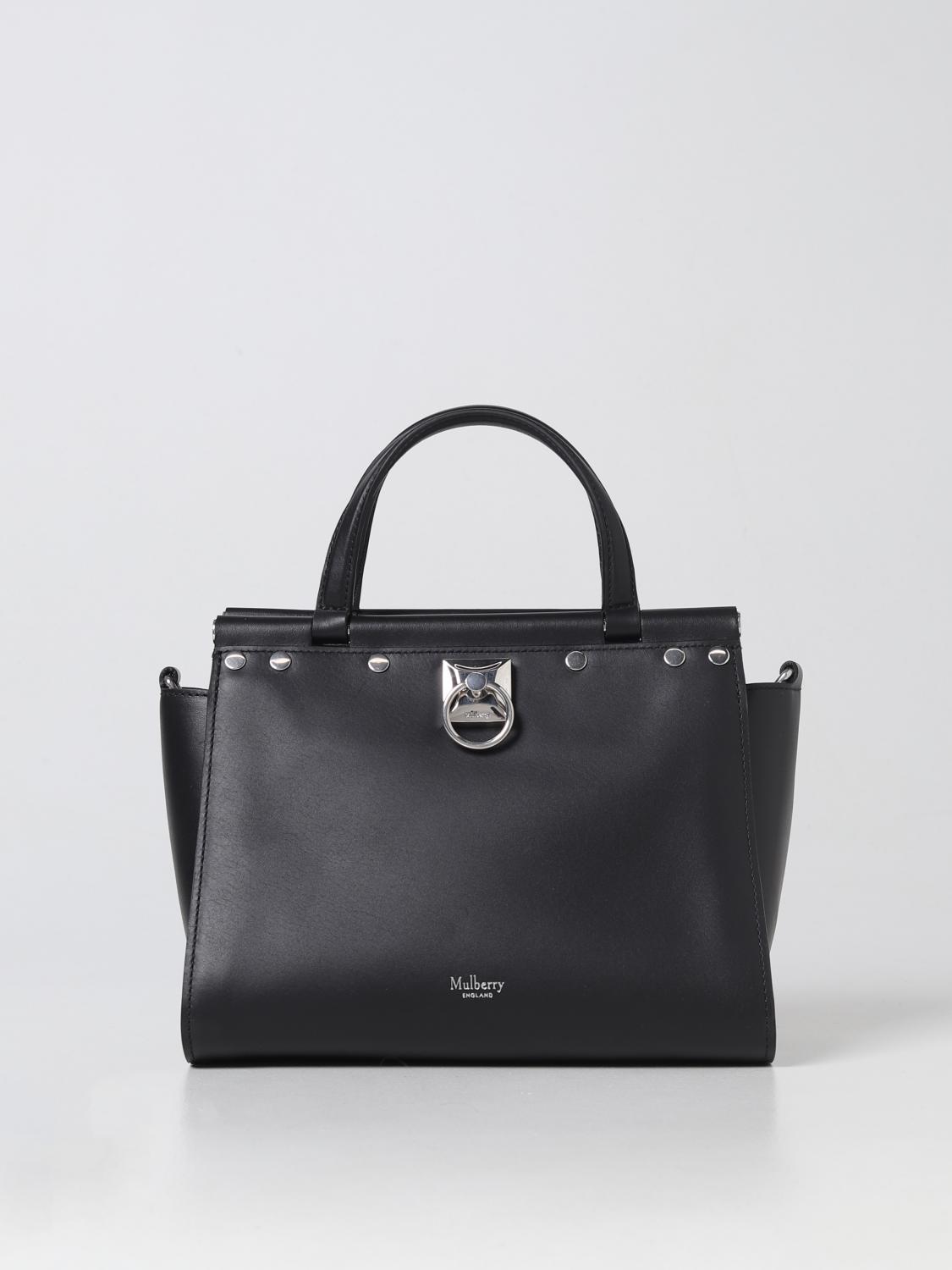 MULBERRY BORSA A MANO: Borsa Iris Mulberry in pelle, Nero - Img 1