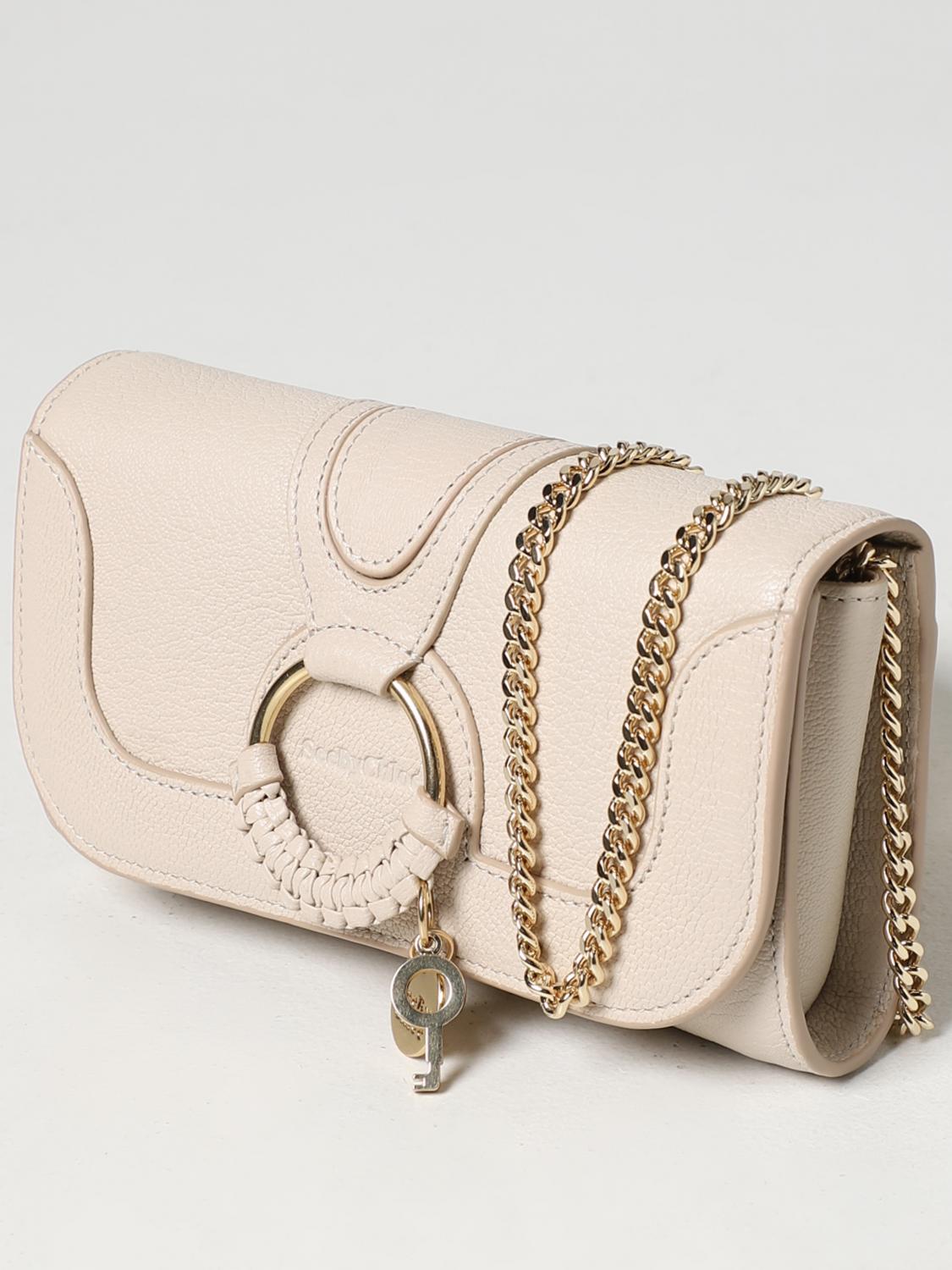 SEE BY CHLOÉ BORSA MINI: Borsa Hana See by Chloé in pelle a micro grana, Beige - Img 3