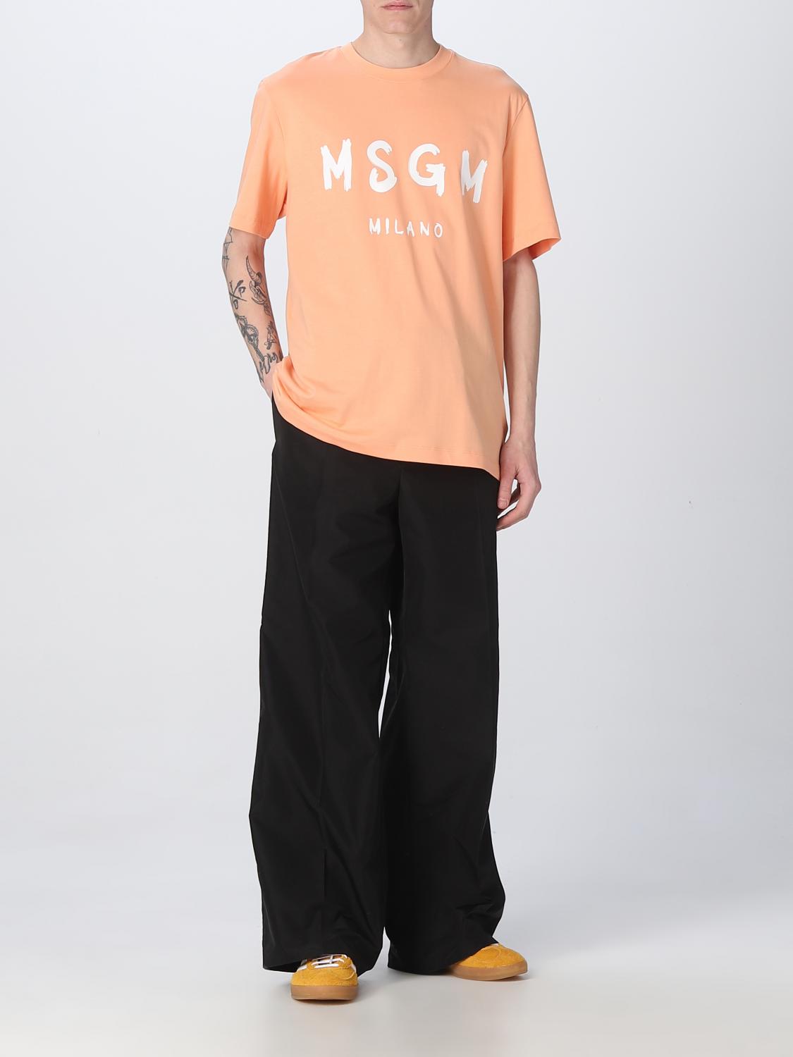 MSGM T-SHIRT: MSGM cotton t-shirt, Orange - Img 2