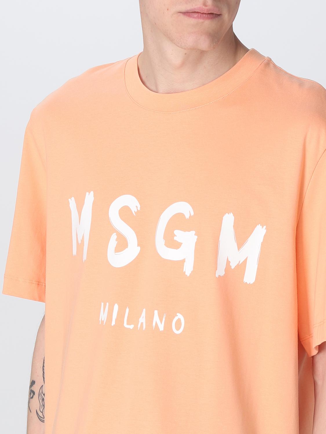 MSGM T-SHIRT: MSGM cotton t-shirt, Orange - Img 4