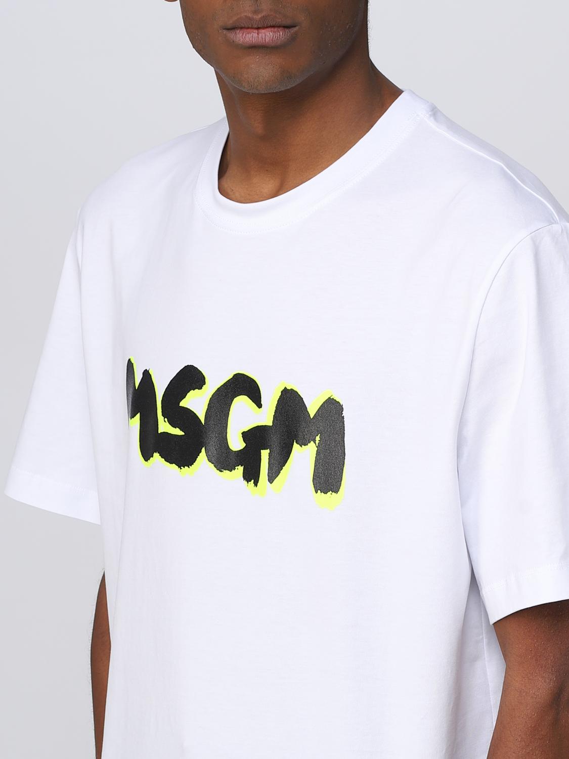 MSGM T-SHIRT: MSGM cotton T-shirt with logo print, White - Img 4