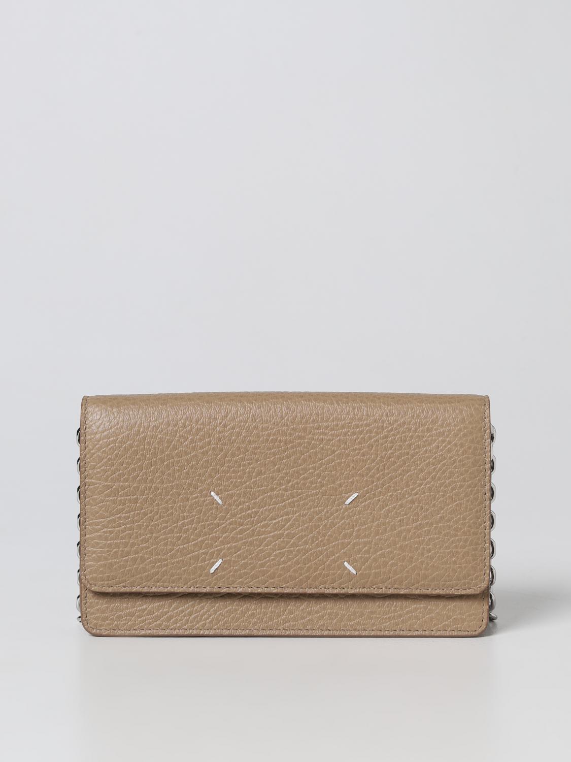 MAISON MARGIELA BORSA MINI: Borsa wallet Maison Margiela in pelle a grana , Cuoio - Img 1