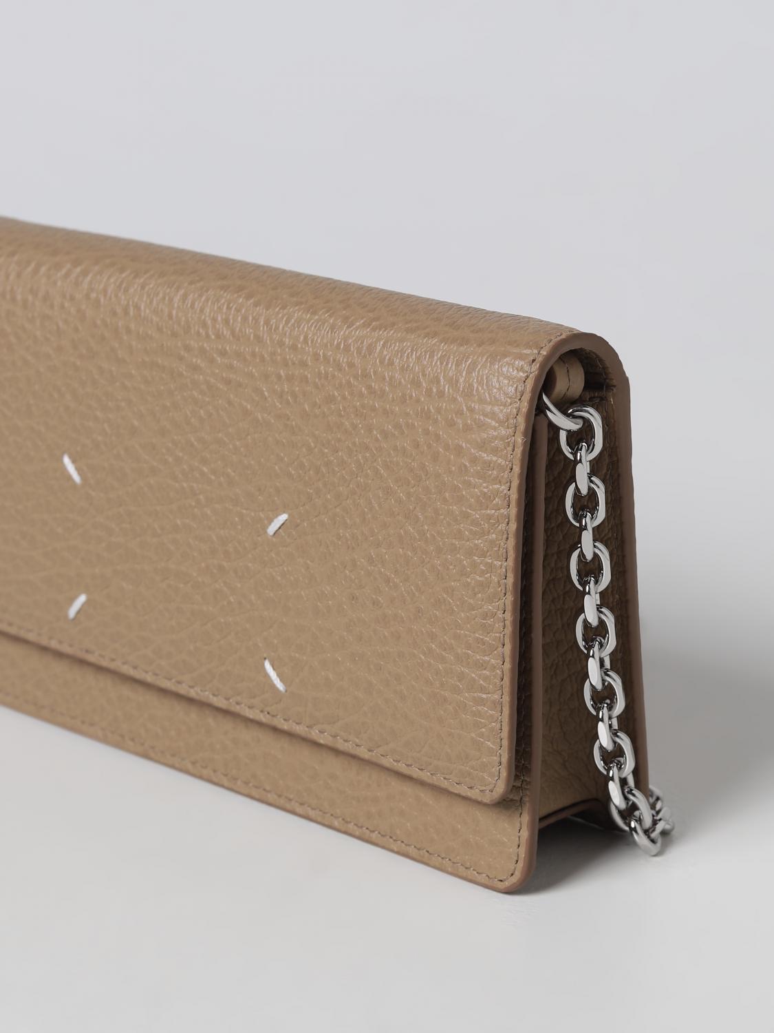 MAISON MARGIELA BORSA MINI: Borsa wallet Maison Margiela in pelle a grana , Cuoio - Img 3