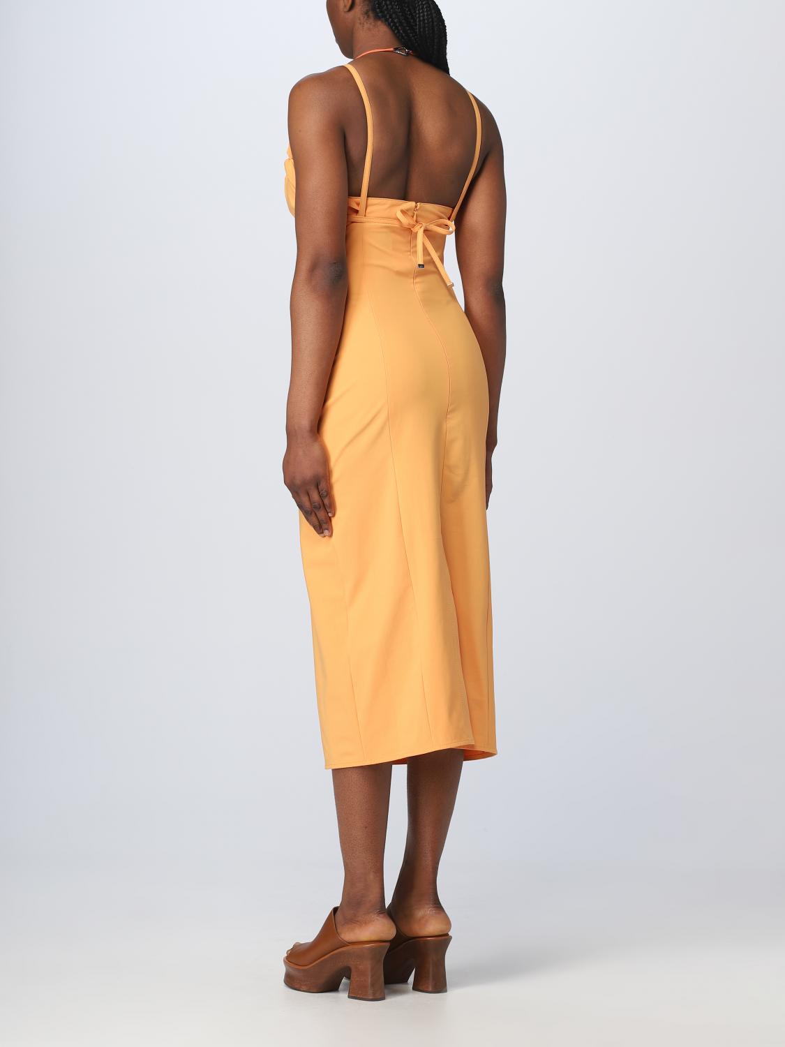 jacquemus dress orange JACQUEMUS La Robe Artichaut Courte in Orange
