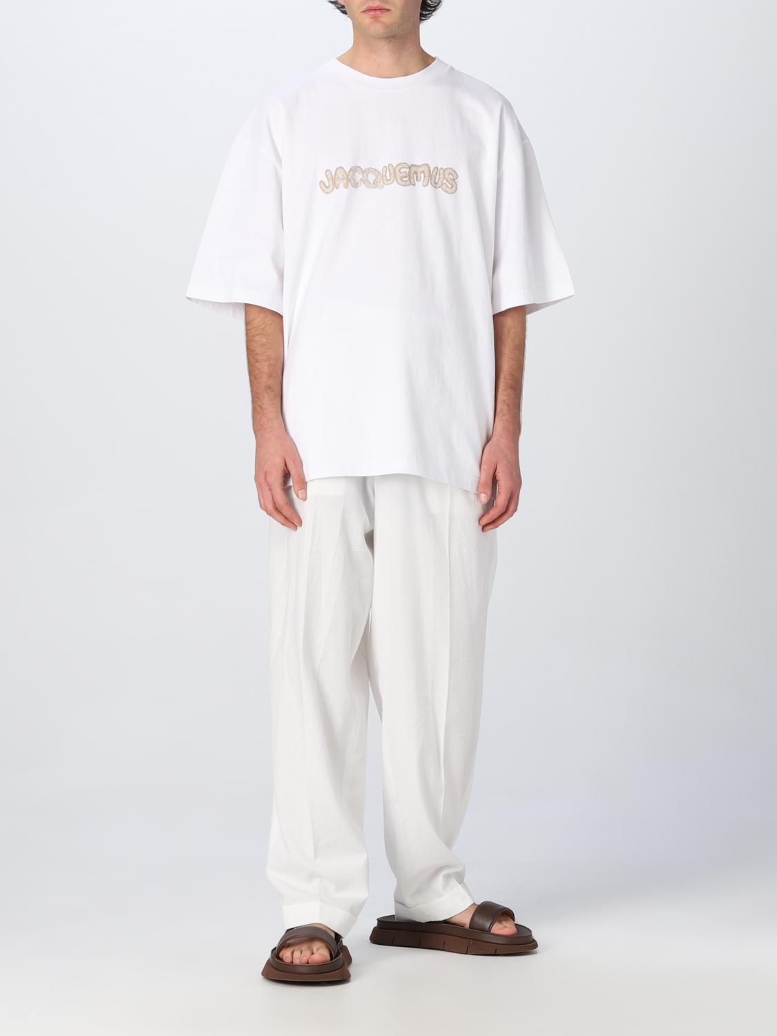JACQUEMUS T-SHIRT: T-shirt oversize Jacquemus con big logo, Bianco - Img 2