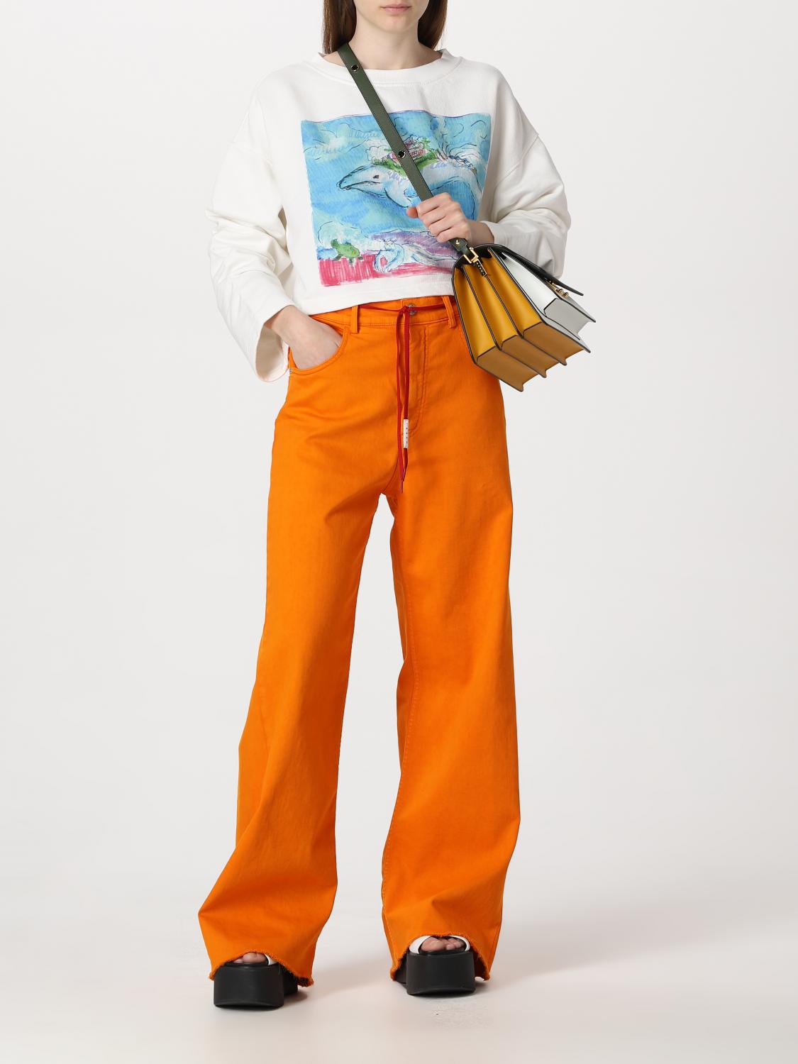 MARNI BORSA A TRACOLLA: Borsa Trunk Marni in pelle saffiano tricolor, Verde - Img 6