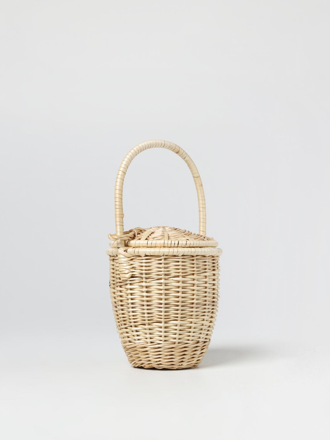PATOU BORSA MINI: Borsa Patou in vimini, Bianco - Img 2