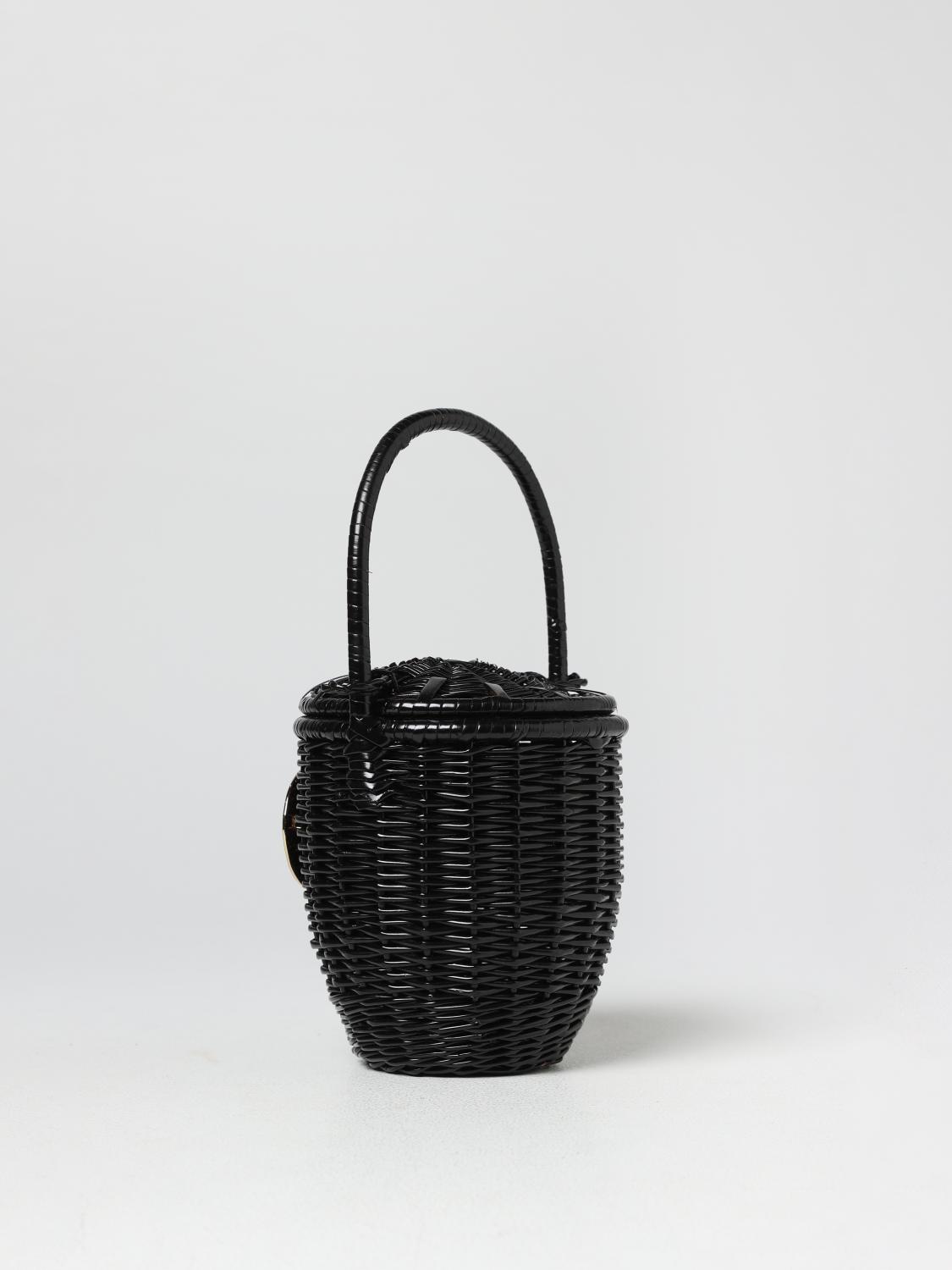 PATOU BORSA MINI: Borsa Patou in vimini, Nero - Img 2