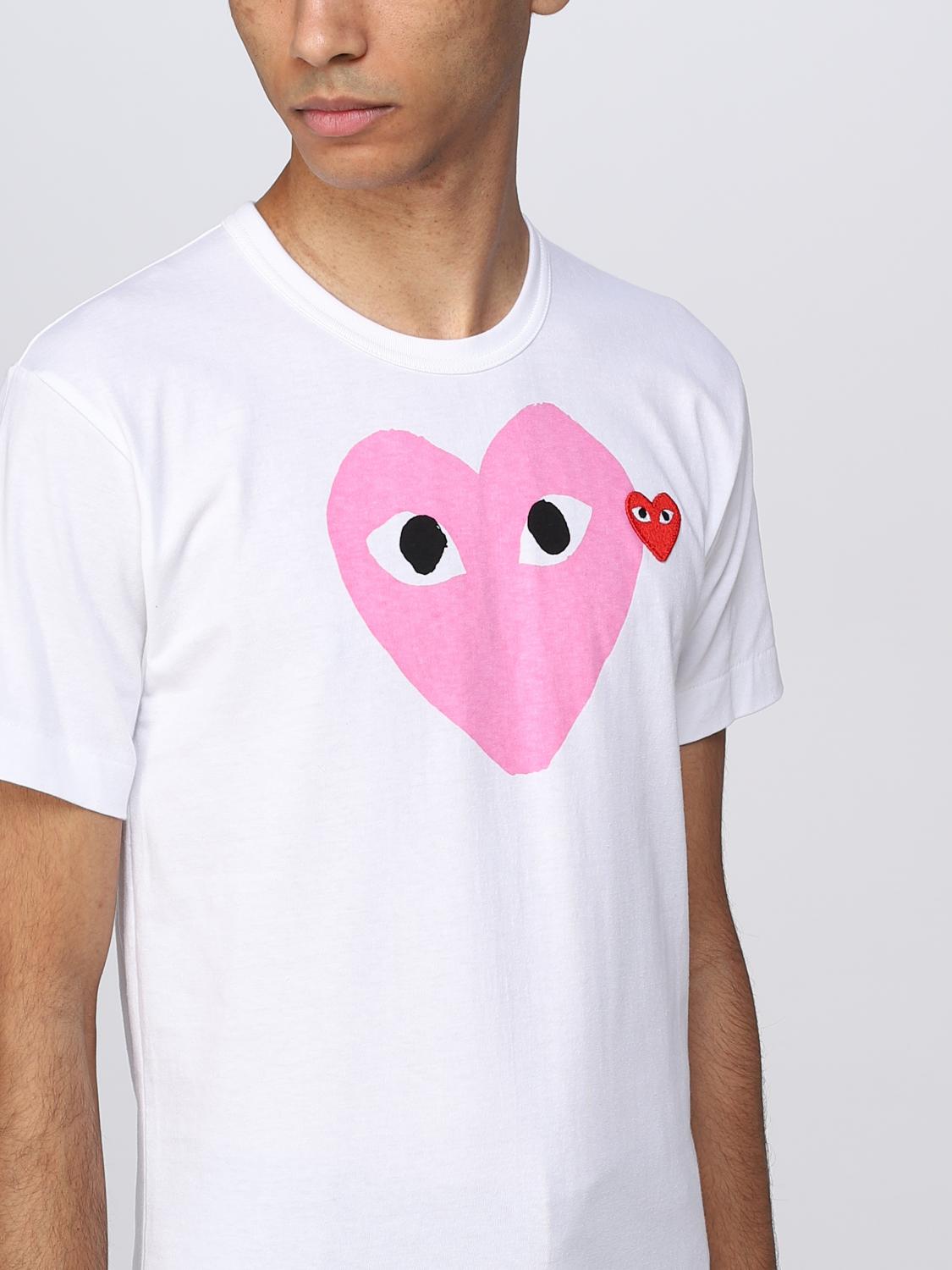 COMME DES GARCONS PLAY：Tシャツ メンズ - ピンク | GIGLIO.COM