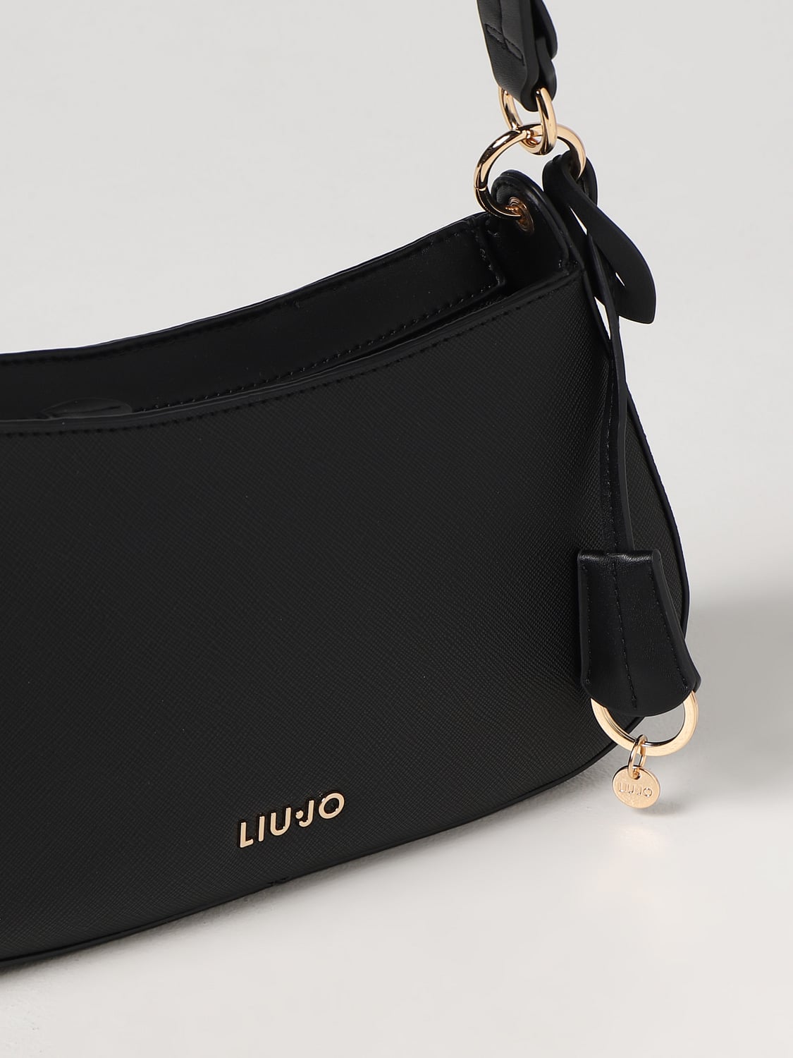 LIU JO BORSA A SPALLA: Borsa Agar Liu Jo in similpelle saffiano, Nero - Img 3