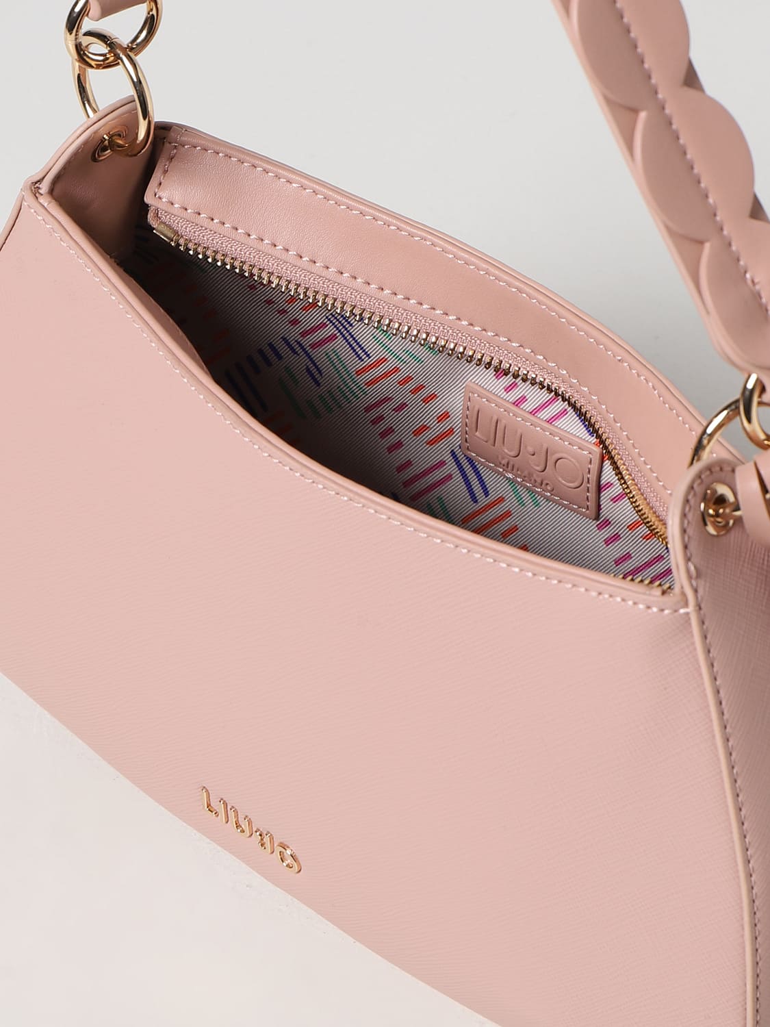 LIU JO BORSA A SPALLA: Borsa Agar Liu Jo in similpelle saffiano, Rosa - Img 3