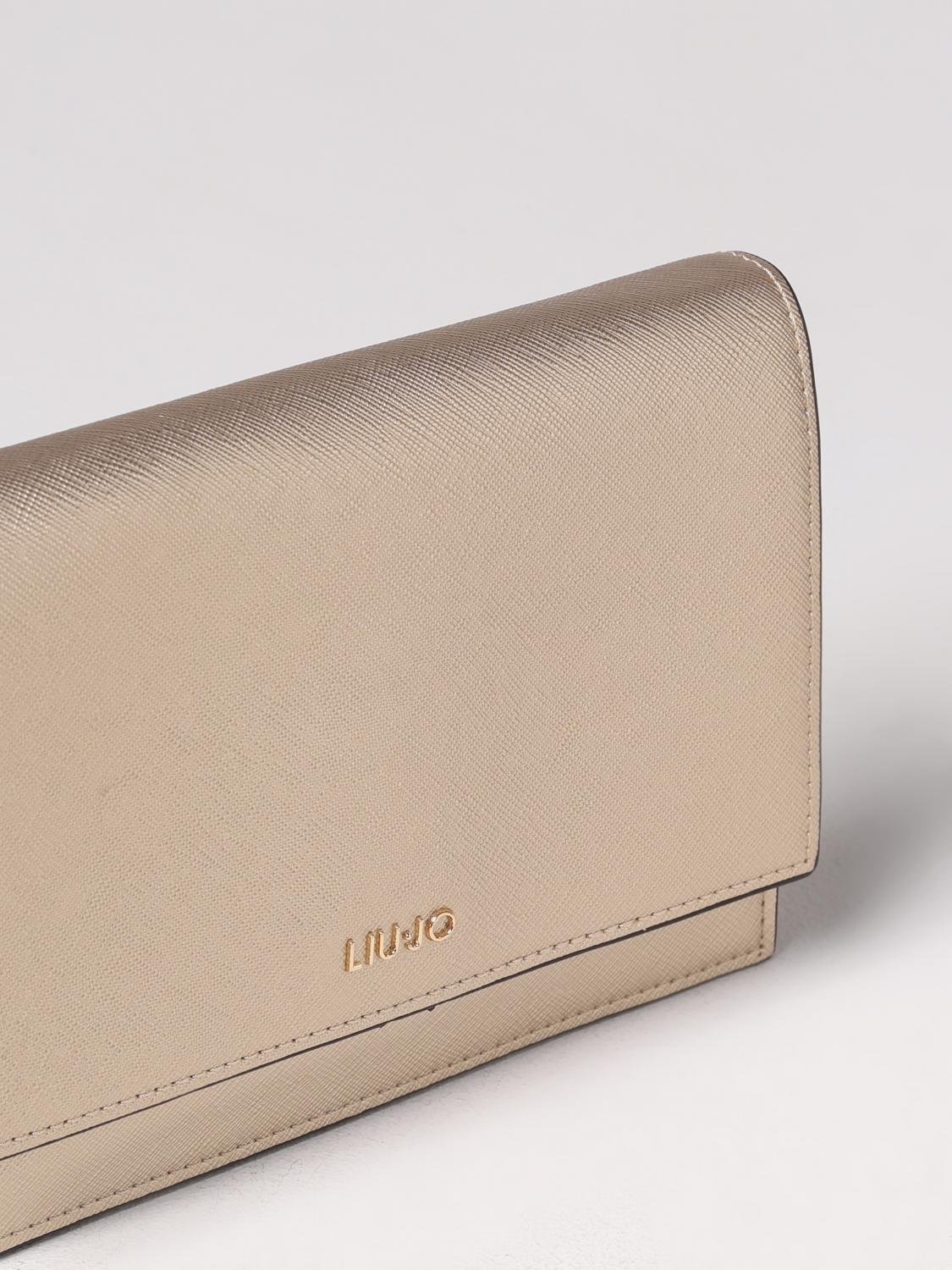 LIU JO BORSA A TRACOLLA: Borsa Liu Jo in pelle sintetica saffiano, Oro - Img 3