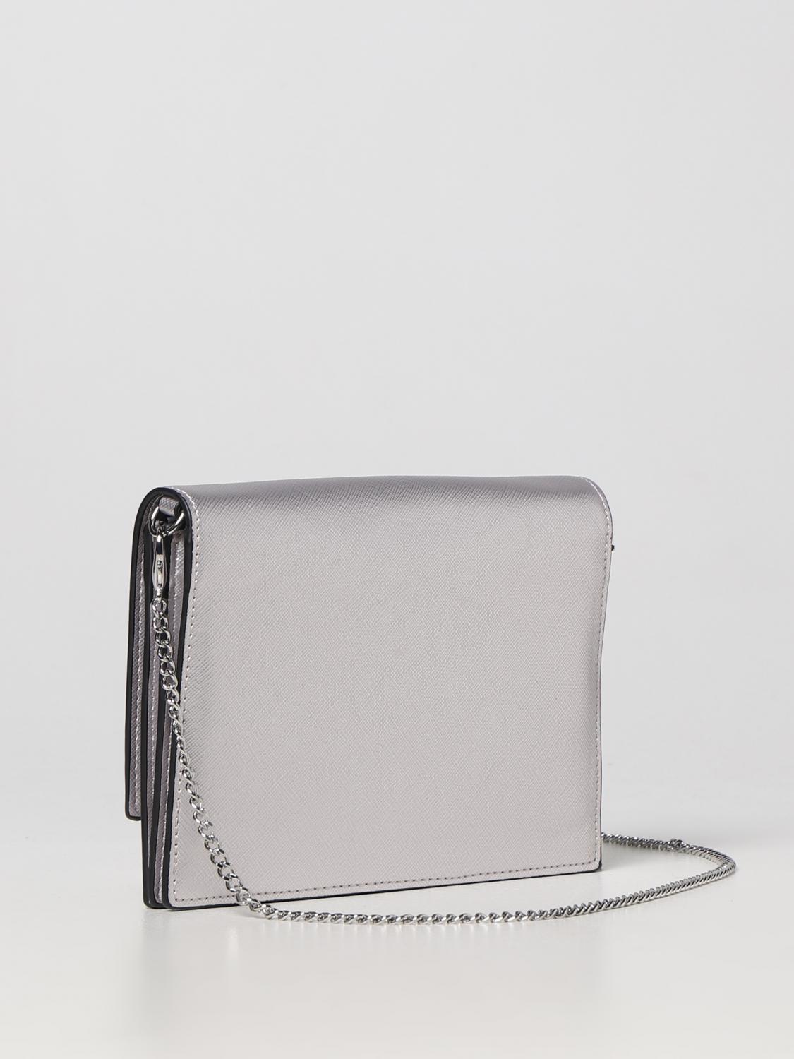 LIU JO BORSA A TRACOLLA: Borsa Liu Jo in pelle sintetica saffiano, Argento - Img 2