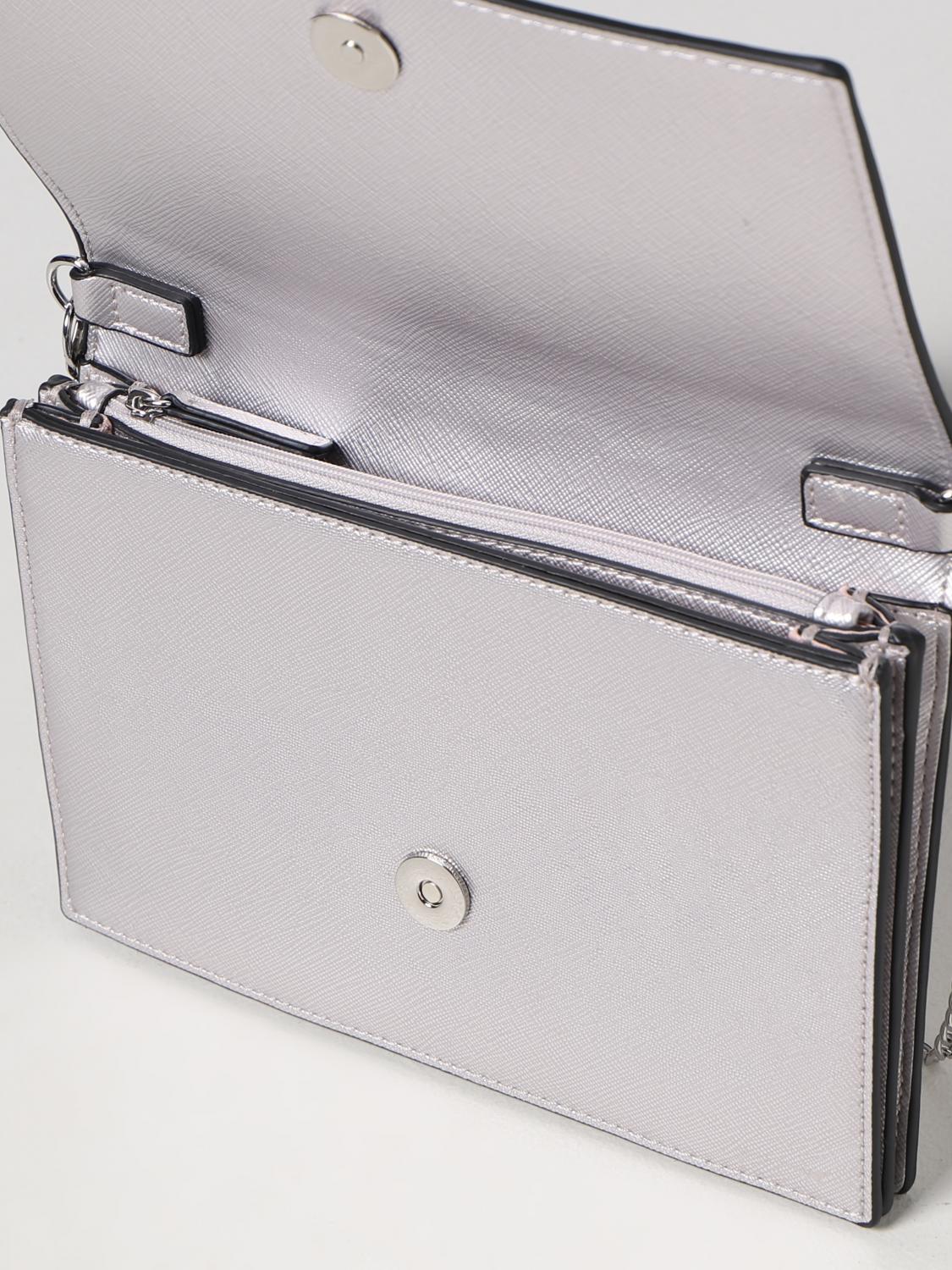 LIU JO BORSA A TRACOLLA: Borsa Liu Jo in pelle sintetica saffiano, Argento - Img 3