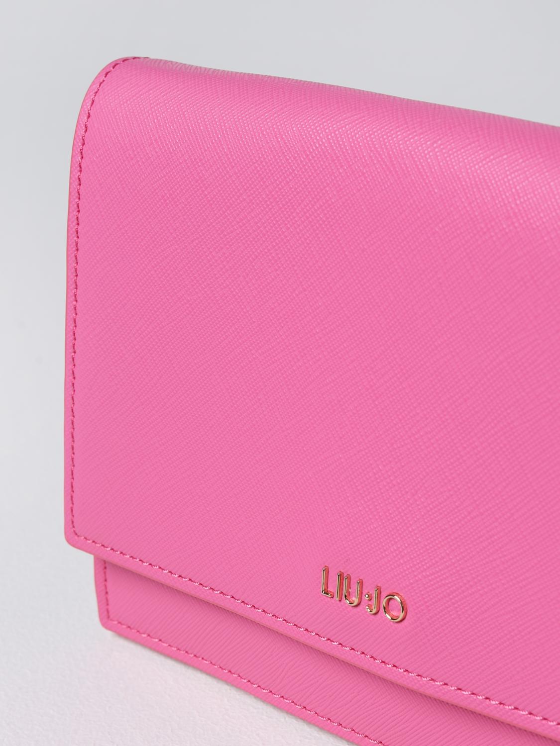 LIU JO BORSA A TRACOLLA: Borsa Liu Jo in pelle sintetica saffiano, Lampone - Img 3