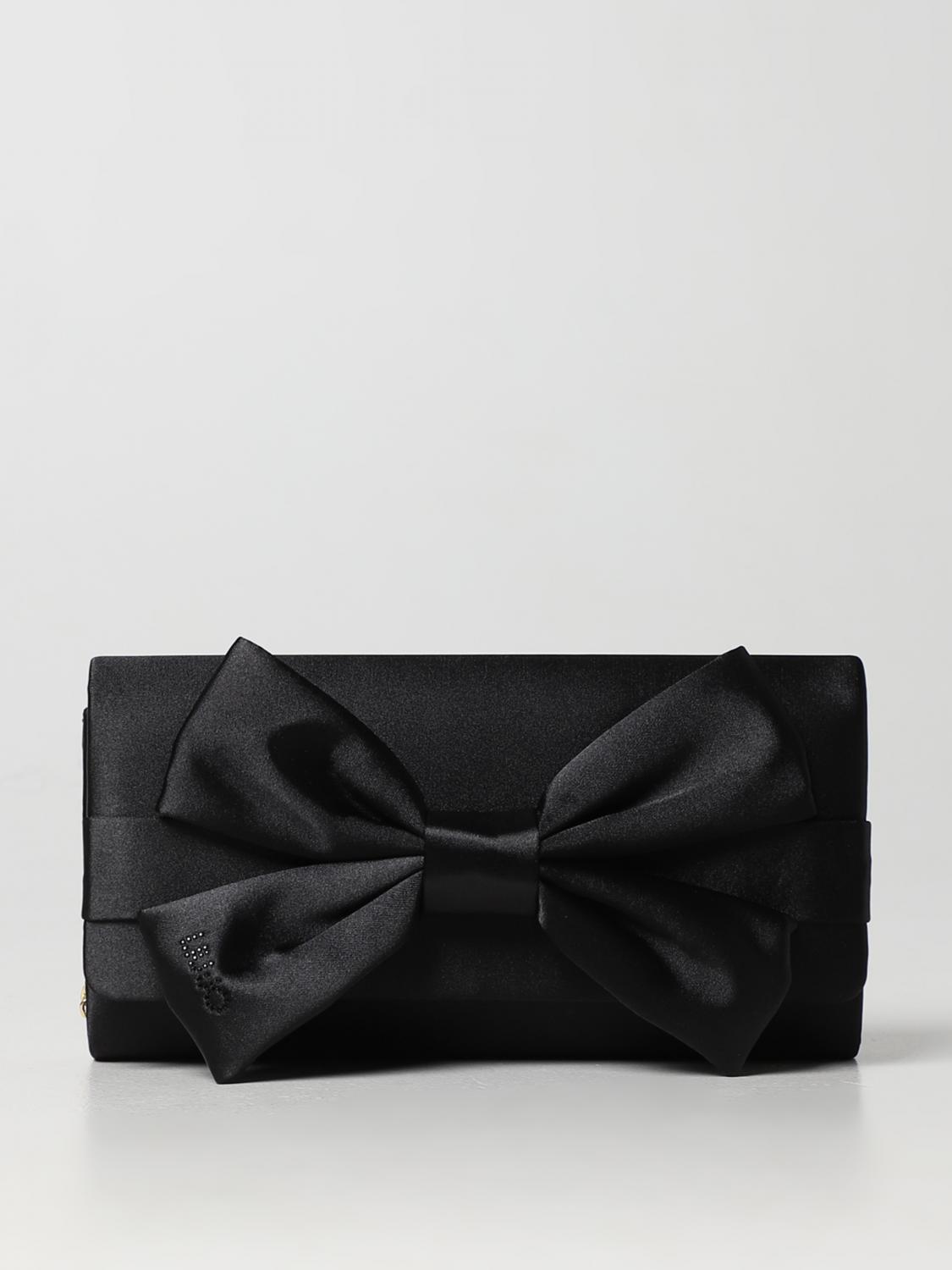 LIU JO CLUTCH: Clutch Liu Jo in raso, Nero - Img 1