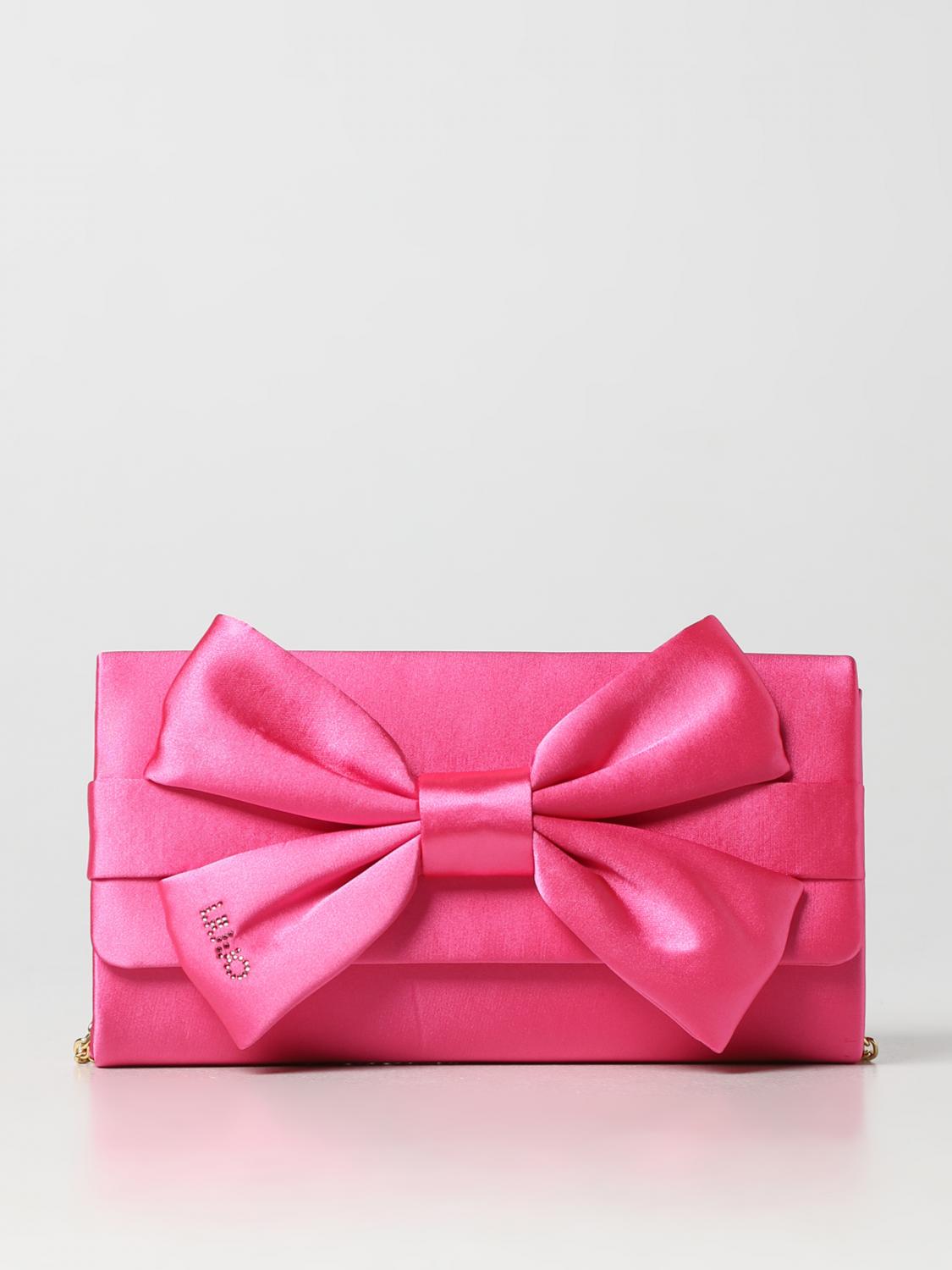 LIU JO CLUTCH: Clutch Liu Jo in raso, Fuxia - Img 1