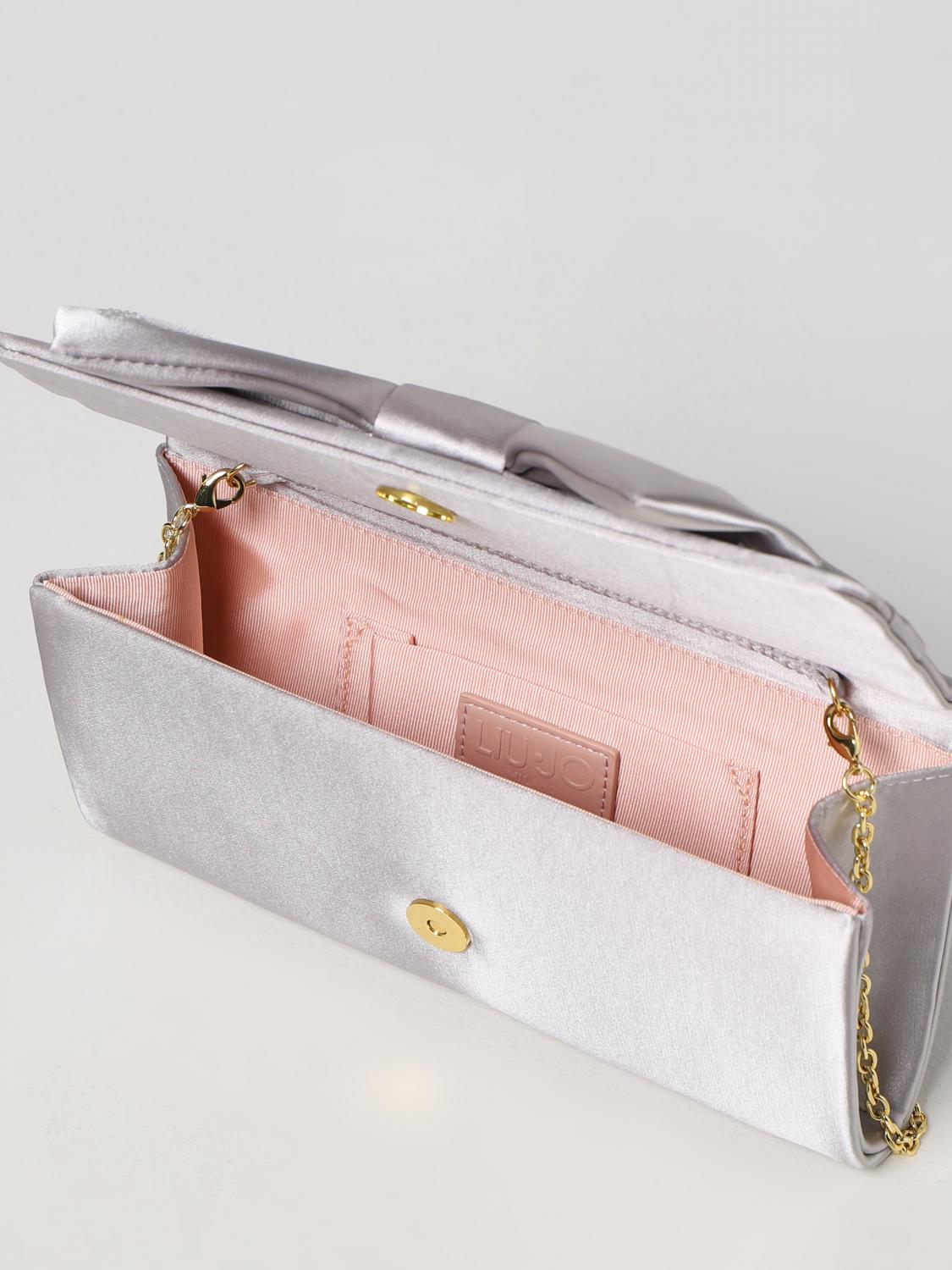 LIU JO CLUTCH: Clutch Liu Jo in raso, Argento - Img 3