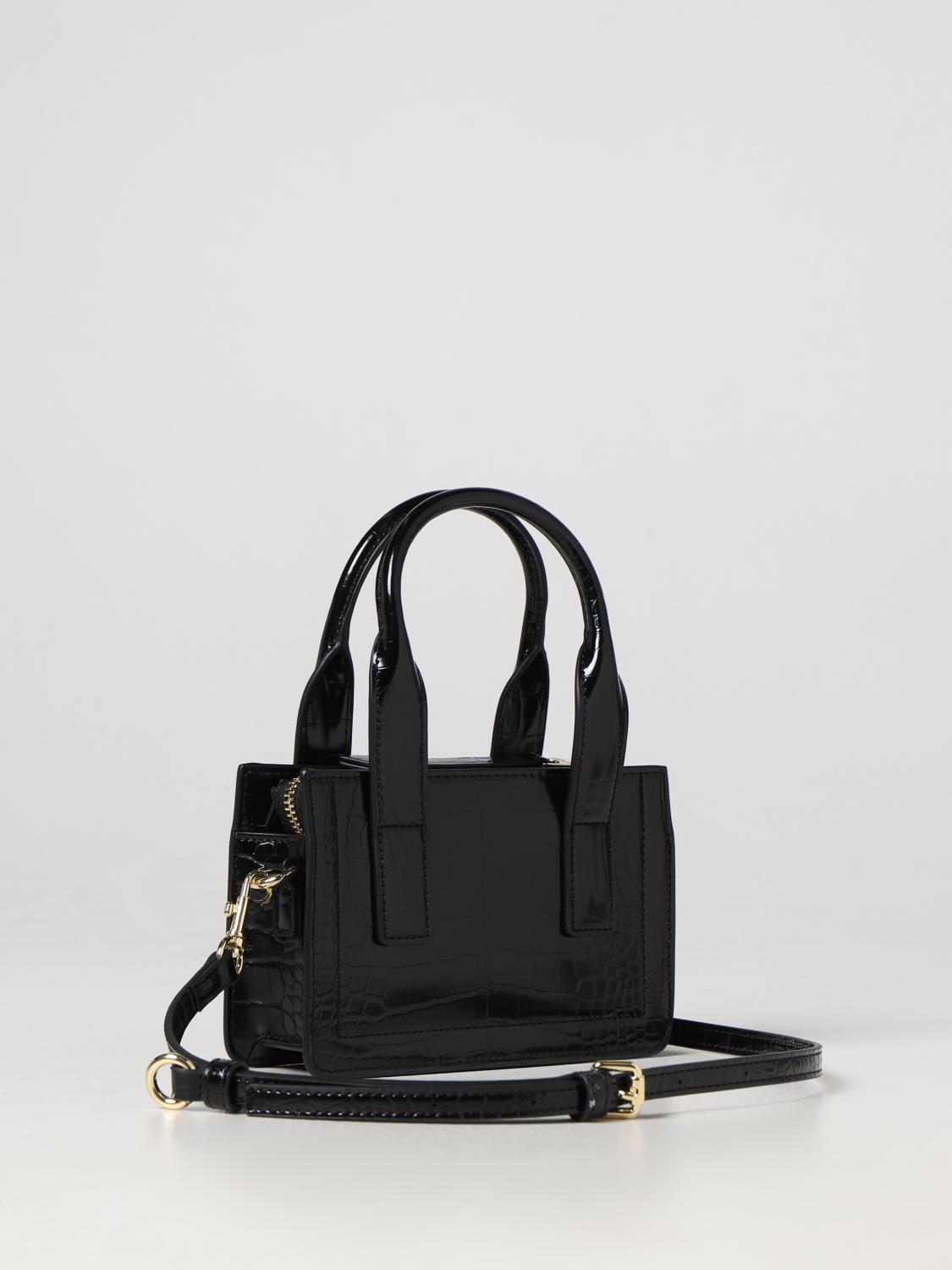 VERSACE JEANS COUTURE HANDBAG: Versace Jeans Couture bag in crocodile print synthetic leather, Black - Img 2