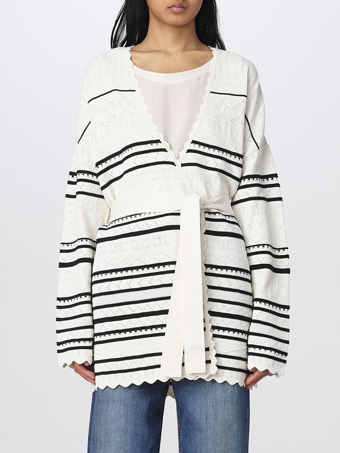 ELISABETTA FRANCHI JERSEY: Cárdigan mujer Elisabetta Franchi, Mantequilla - Img 1