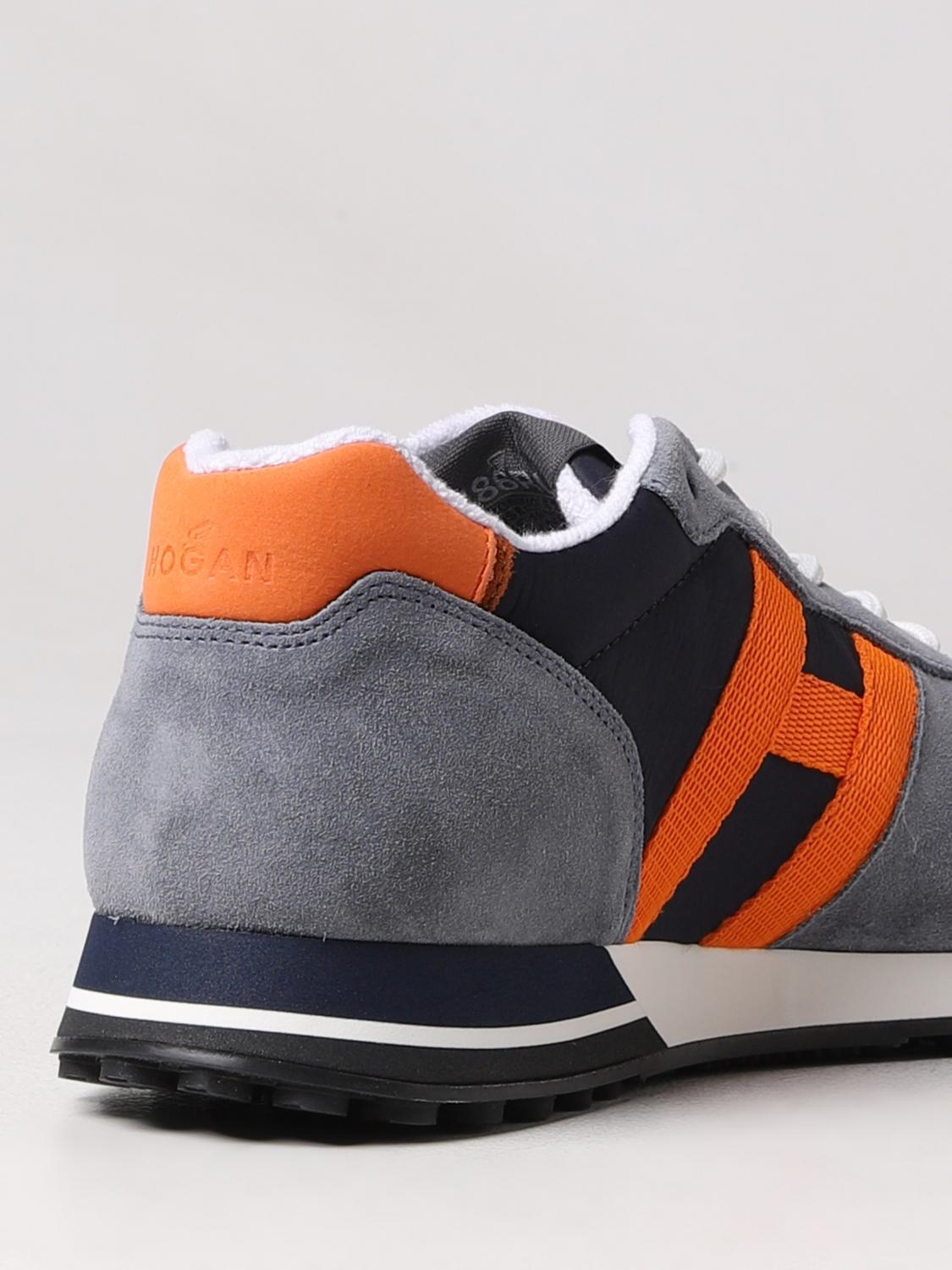 Hogan H383 sneakers in suede and fabric - Orange | HXM3830AN51MM4