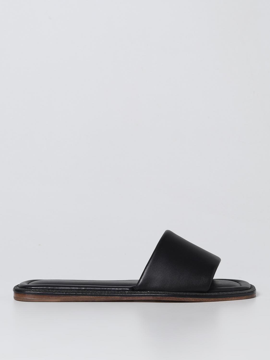 BRUNELLO CUCINELLI FLACHE SANDALEN: Schuhe damen Brunello Cucinelli, Schwarz - Img 1