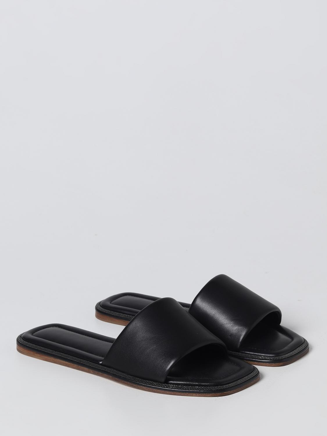 BRUNELLO CUCINELLI FLACHE SANDALEN: Schuhe damen Brunello Cucinelli, Schwarz - Img 2