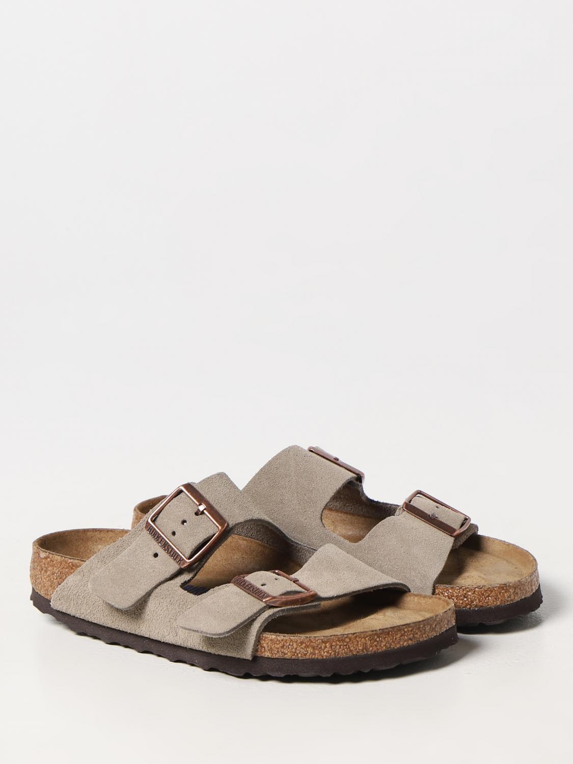 BIRKENSTOCK SANDALI CON TACCO: Sandalo Arizona Birkenstock in camoscio, Tortora - Img 2