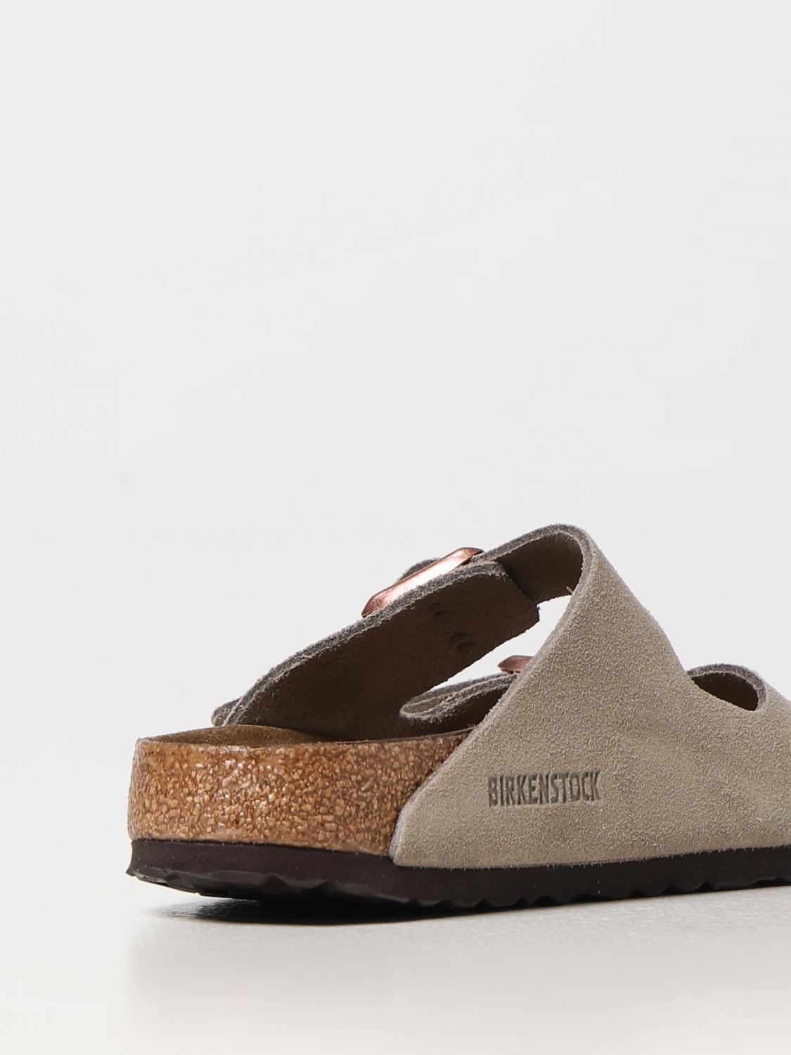 BIRKENSTOCK SANDALI CON TACCO: Sandalo Arizona Birkenstock in camoscio, Tortora - Img 3