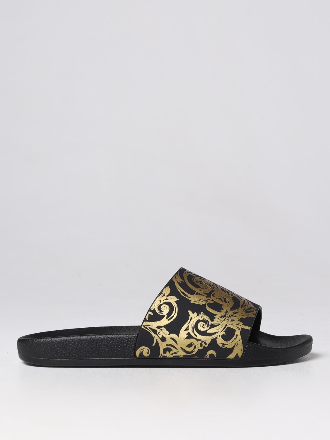 VERSACE JEANS COUTURE: Slides in rubber - Black | Versace