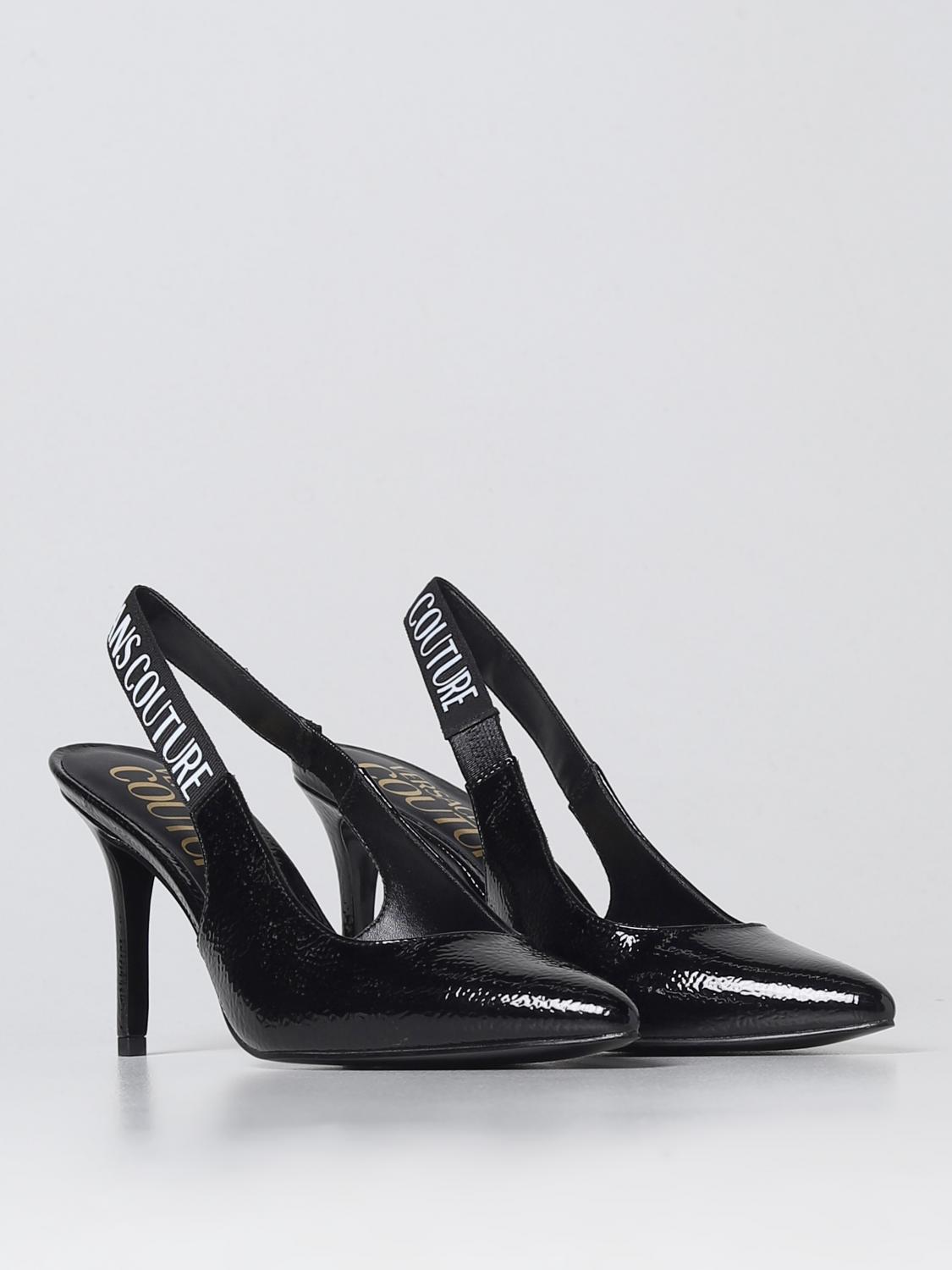 シューズ・サンダルその他 VERSACE JEANS Woman High heel shoes Black 74VA3S52ZS539 899 Versace Jeans Couture Outlet: naplack slingbacks - Black