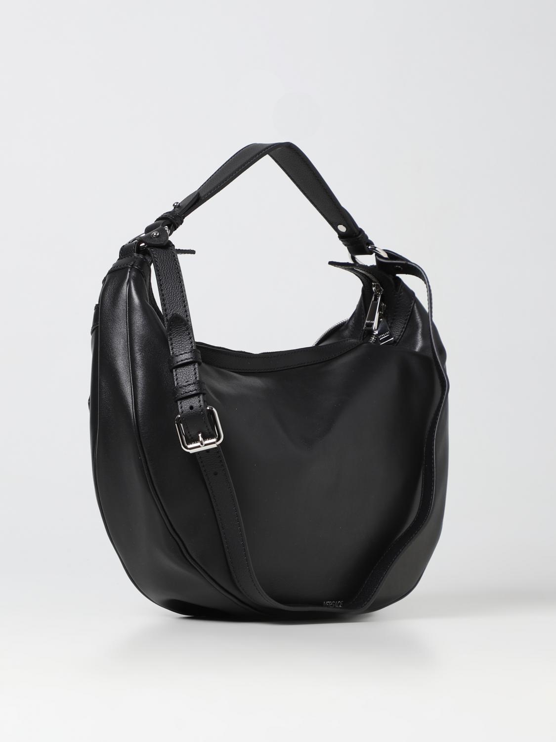 VERSACE BORSA A SPALLA: Borsa Repeat Versace in pelle, Nero 1 - Img 2