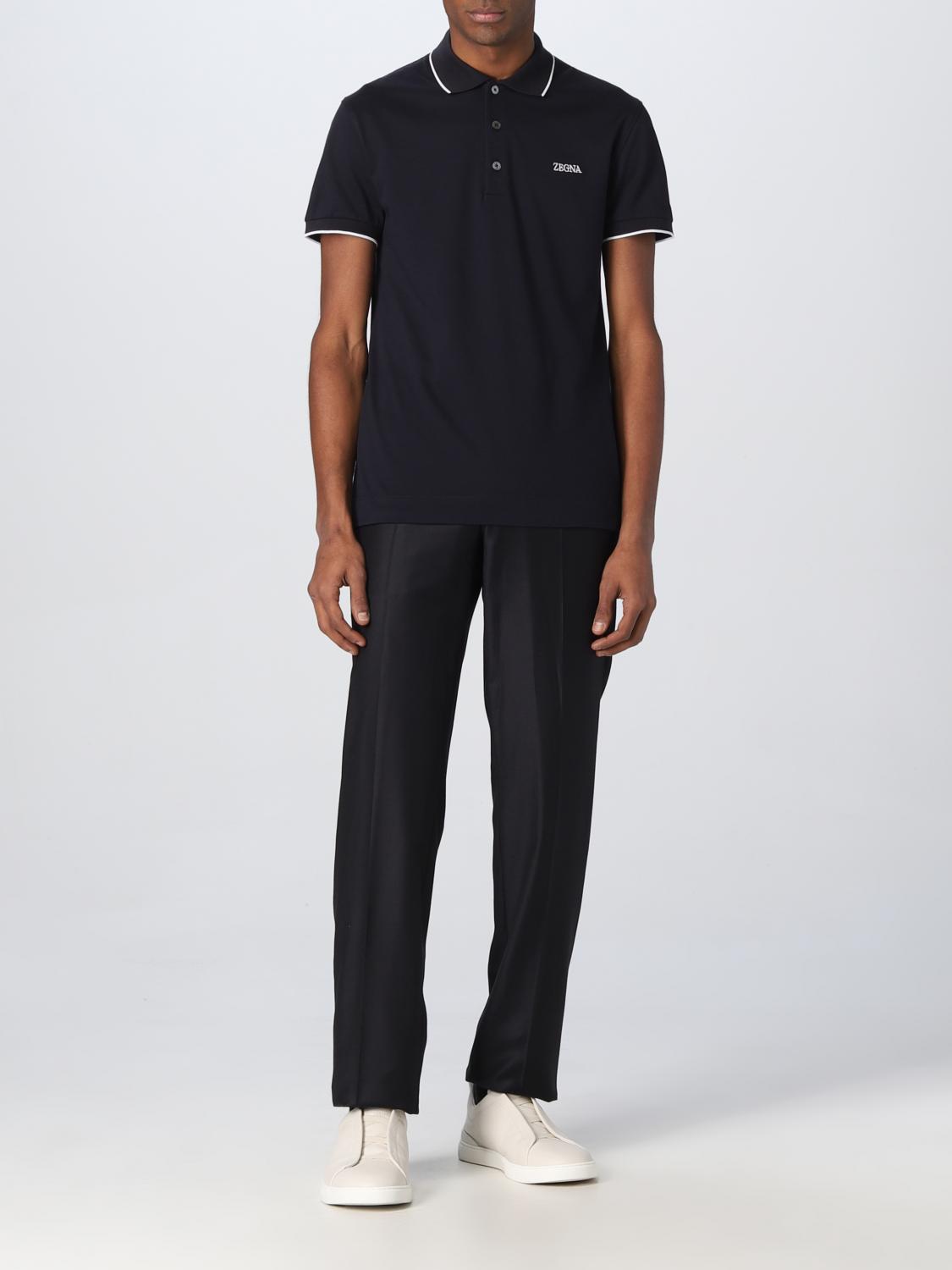 ZEGNA POLO: Polo Zegna in cotone stretch, Blue - Img 2