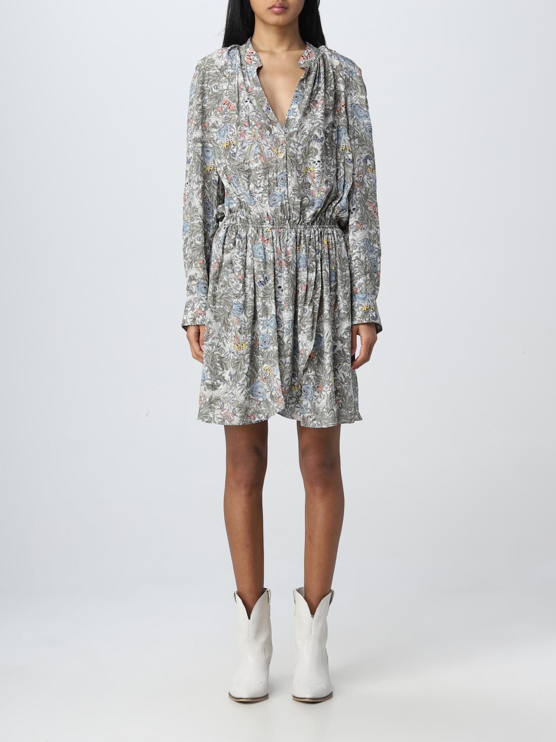 Robe Zadig & Voltaire - Bretelles Fines, Coton Gris - Taille 34 - État Parfait