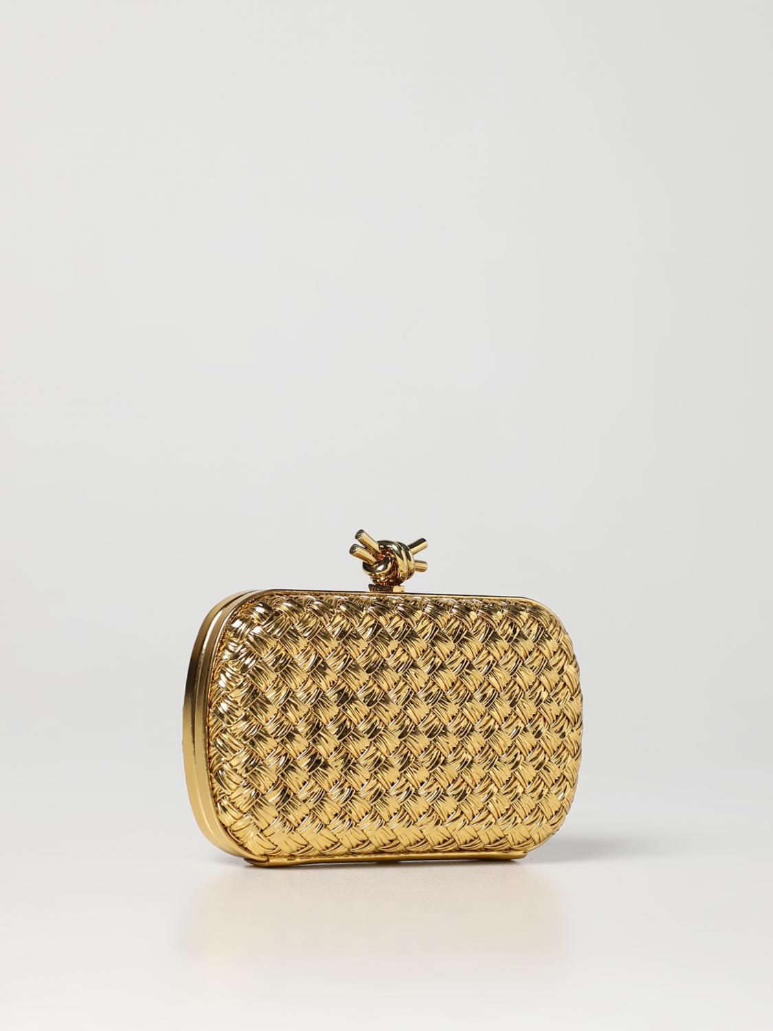 BOTTEGA VENETA CLUTCH: Clutch Knot Bottega Veneta in pelle intrecciata, Oro - Img 2