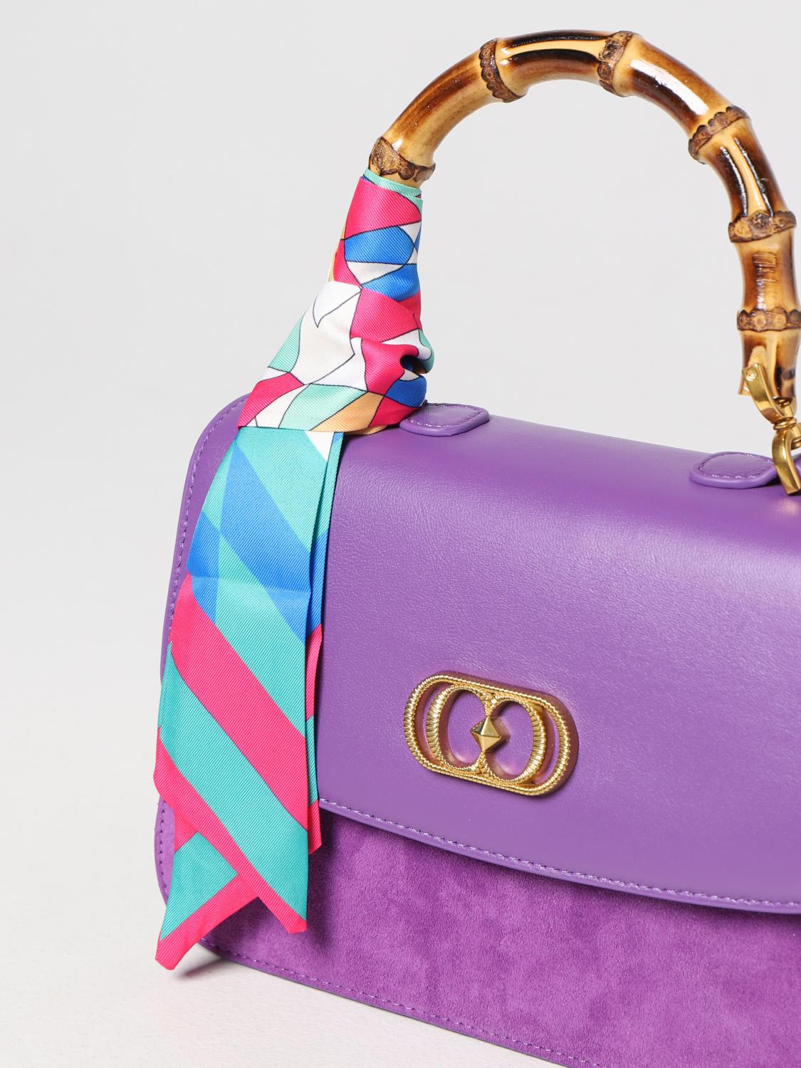 LA CARRIE BORSA A MANO: Borsa Transition La Carrie in pelle, Viola - Img 3