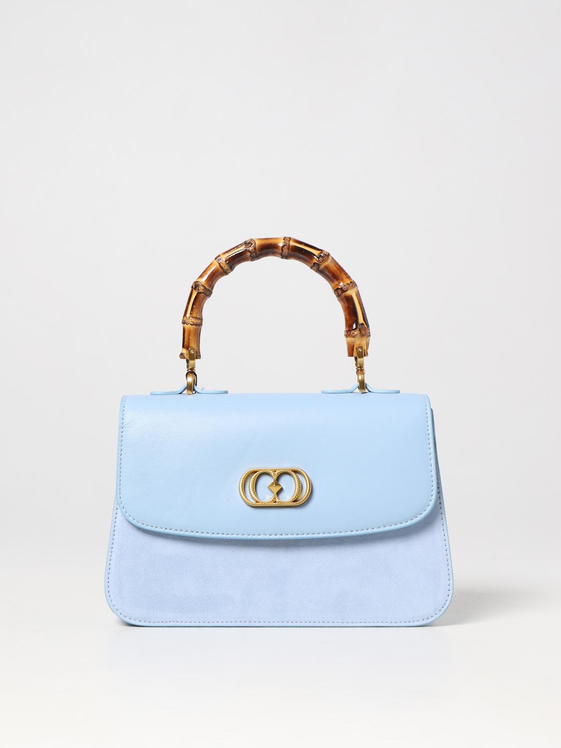 LA CARRIE BORSA A MANO: Borsa Transition La Carrie in pelle, Denim - Img 1