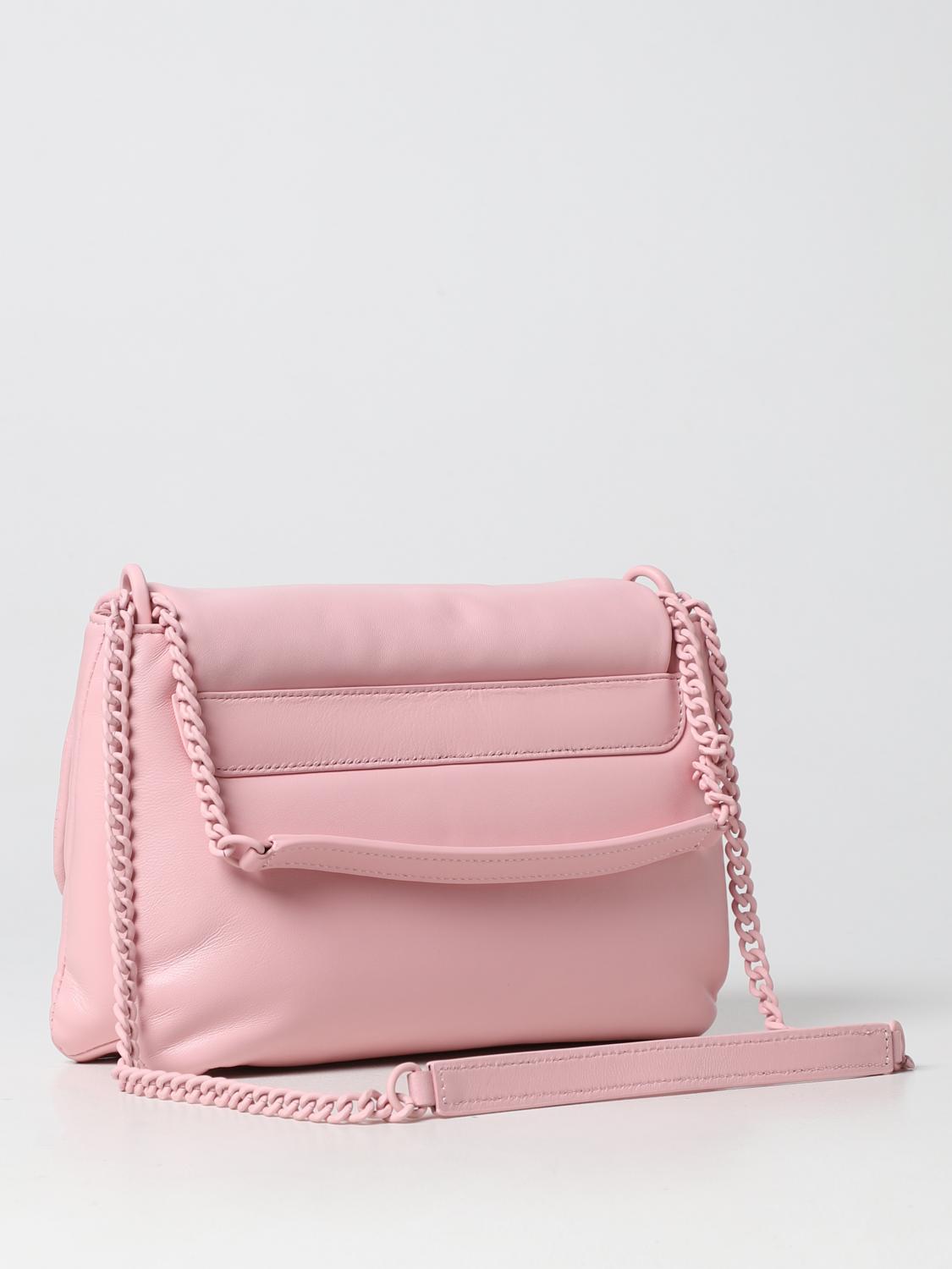 LA CARRIE BORSA A SPALLA: Borsa Deccan Giselle La Carrie in nappa, Rosa - Img 2