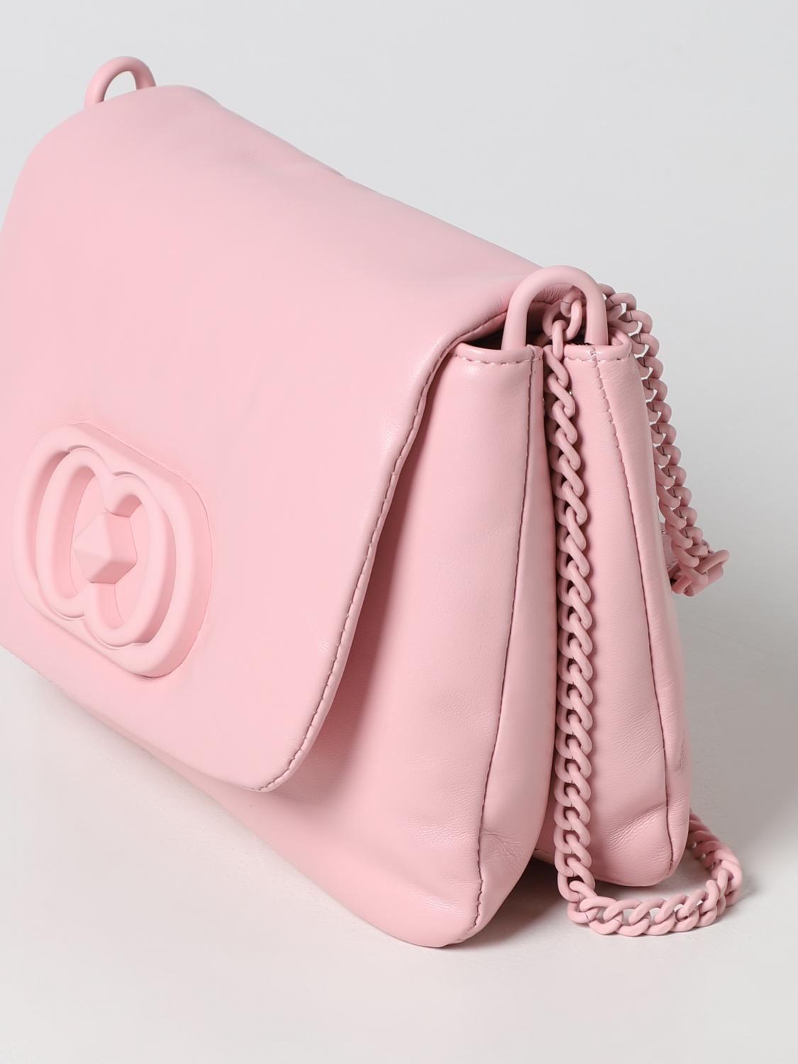 LA CARRIE BORSA A SPALLA: Borsa Deccan Giselle La Carrie in nappa, Rosa - Img 3